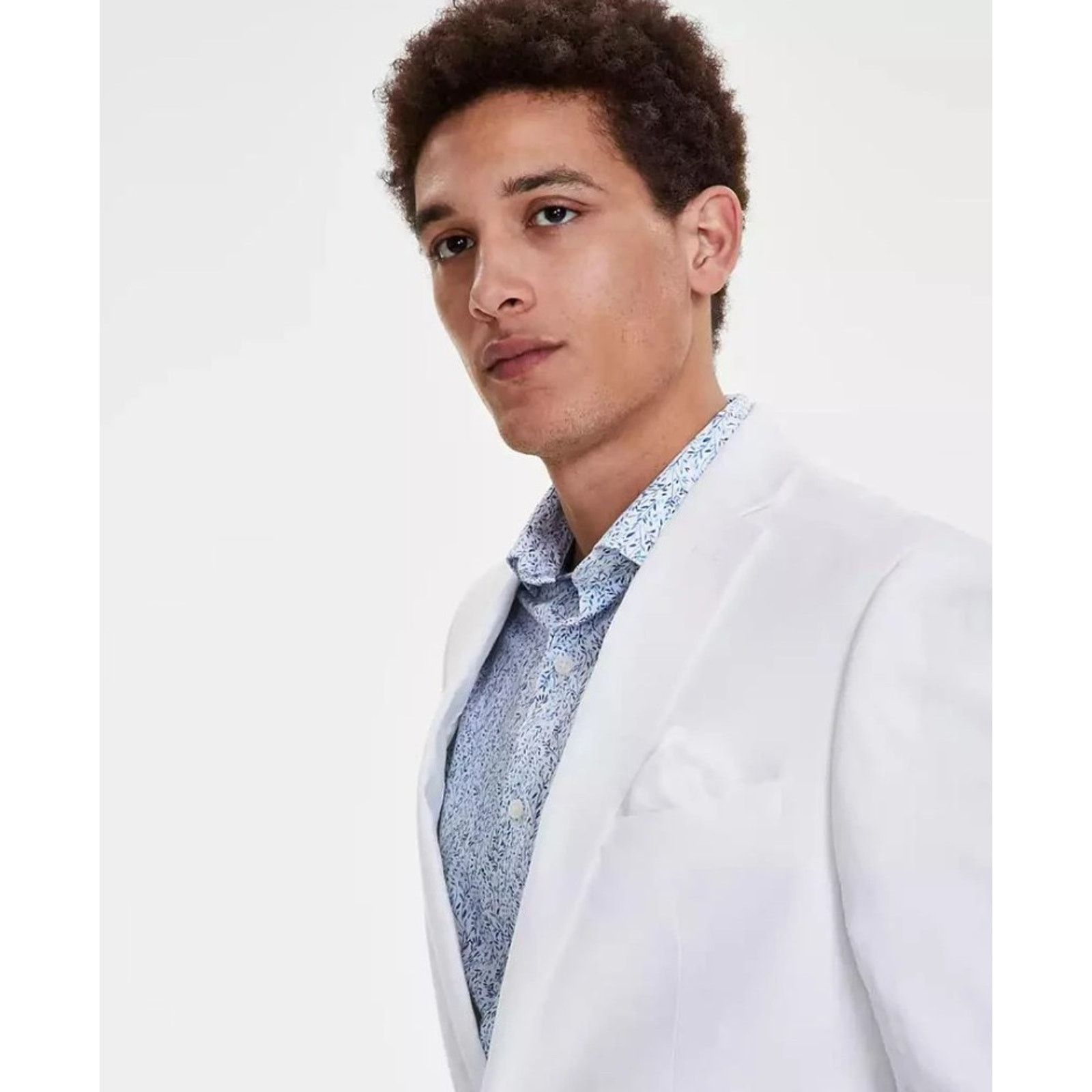 Bar III Bar III Men's White Linen Slim-Fit Suit Jacket Size 38S Size 38S - 4 Thumbnail