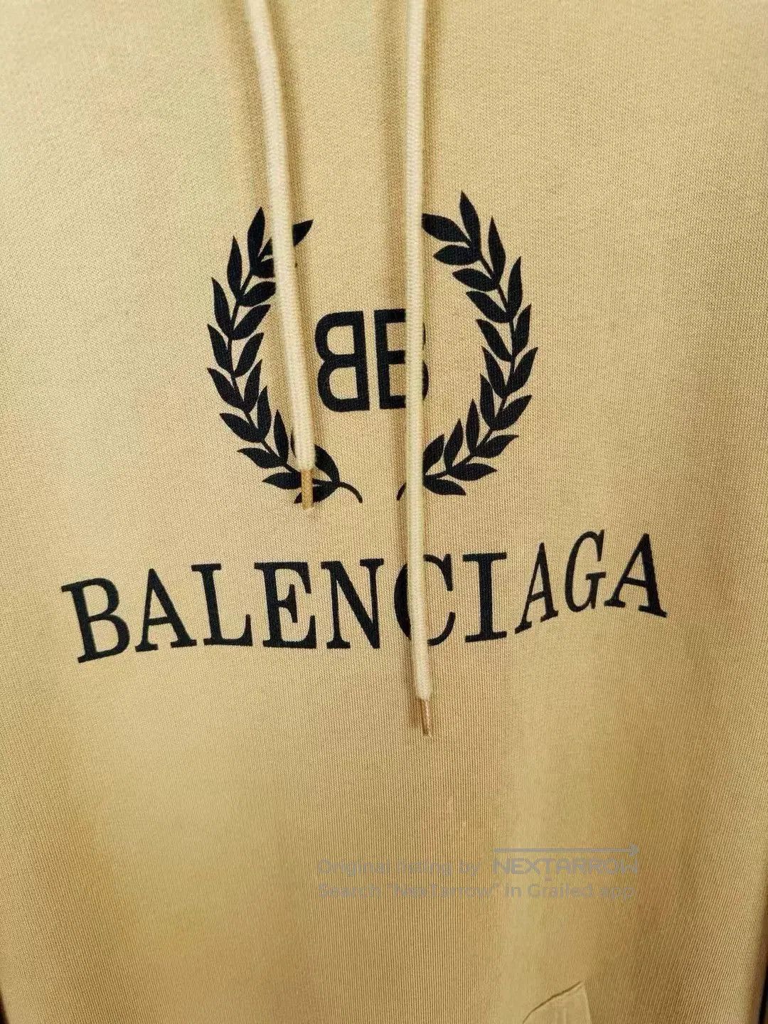 Balenciaga balenciaga beige hoodie with logo. Size US L / EU 52-54 / 3 - 2 Thumbnail