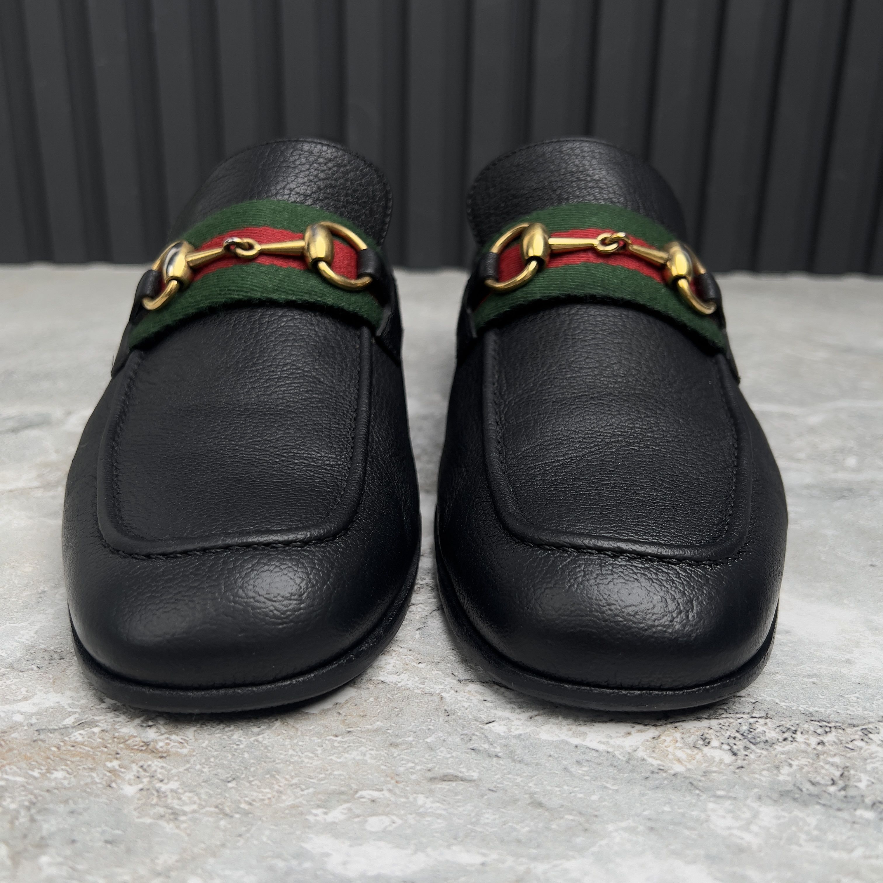 Gucci GUCCI Web Horsebit Jordaan Collapsible Loafers Leather Size US 8.5 / EU 41-42 - 8 Thumbnail