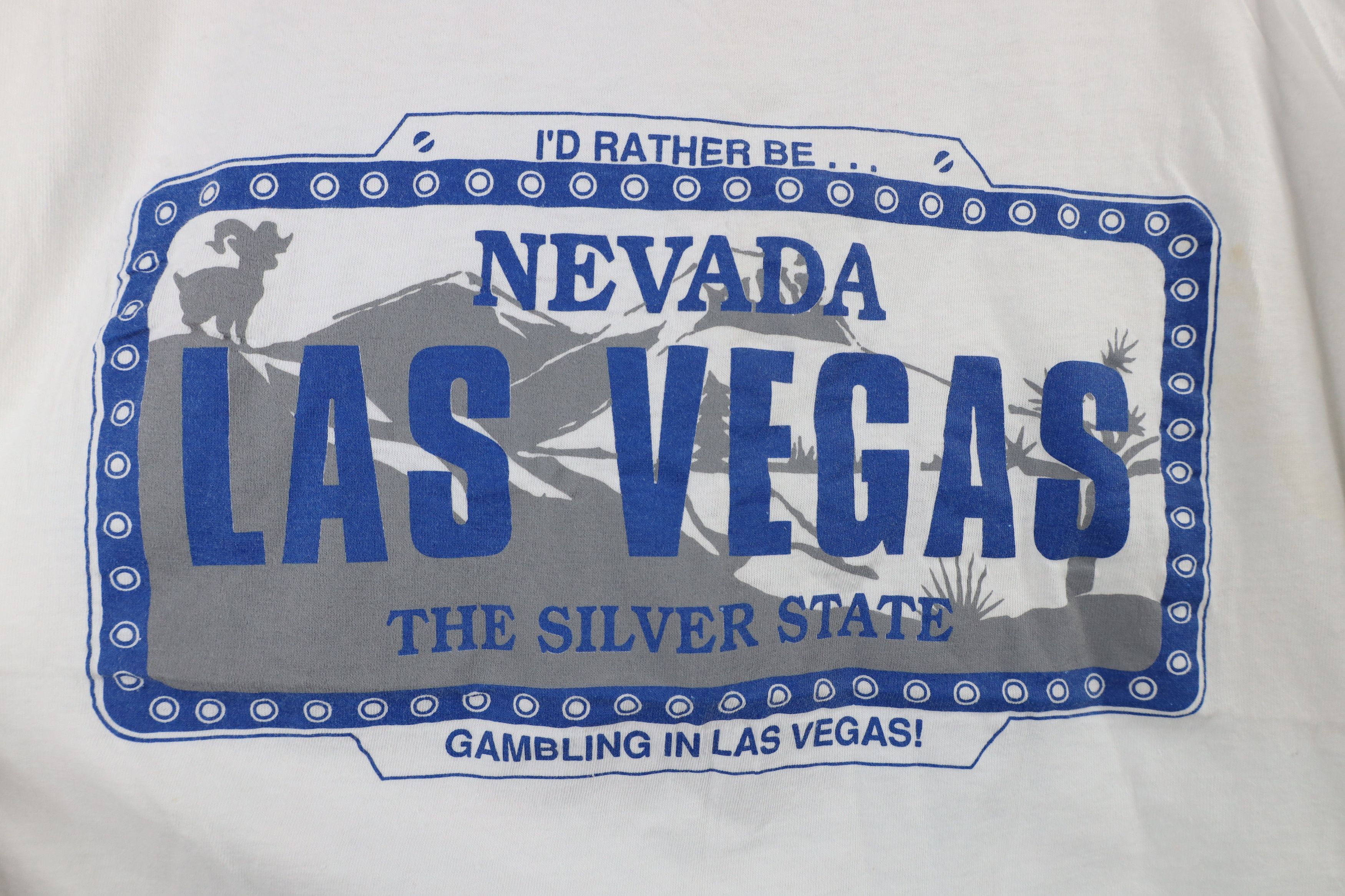 Vintage Vintage 90s Streetwear Nevada Las Vegas Gambling T-Shirt Size XL / US 12-14 / IT 48-50 - 4 Thumbnail