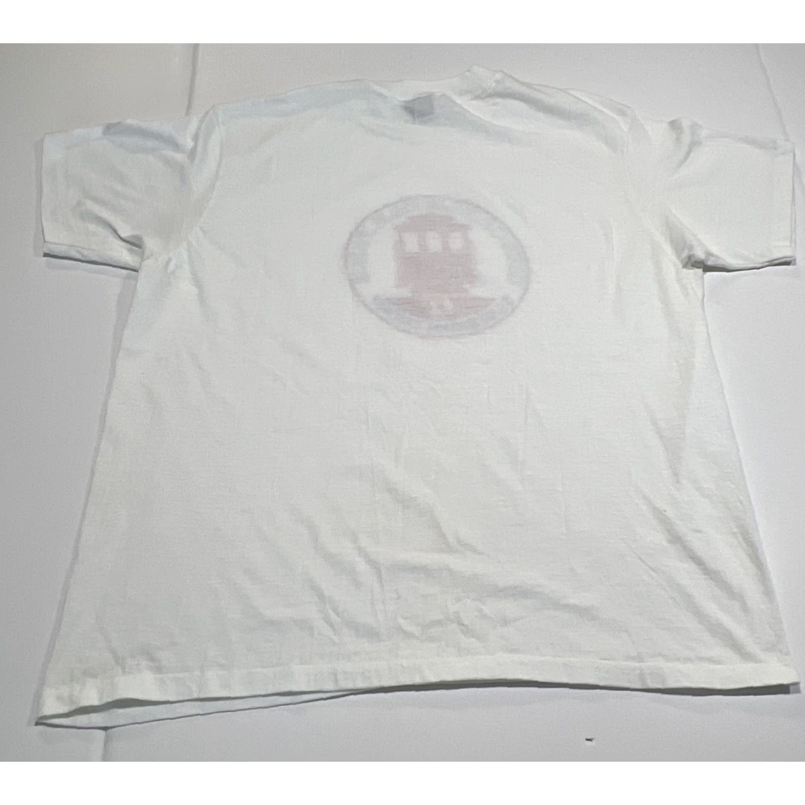 Vintage VINTAGE Wright’s San Francisco Municipal Railway One Cable Car Fare T Shirt XL Unisex White Cotton Blend Graphic Tee 1990s Single Stitch Mens Womens Size US XL / EU 56 / 4 - 4 Thumbnail
