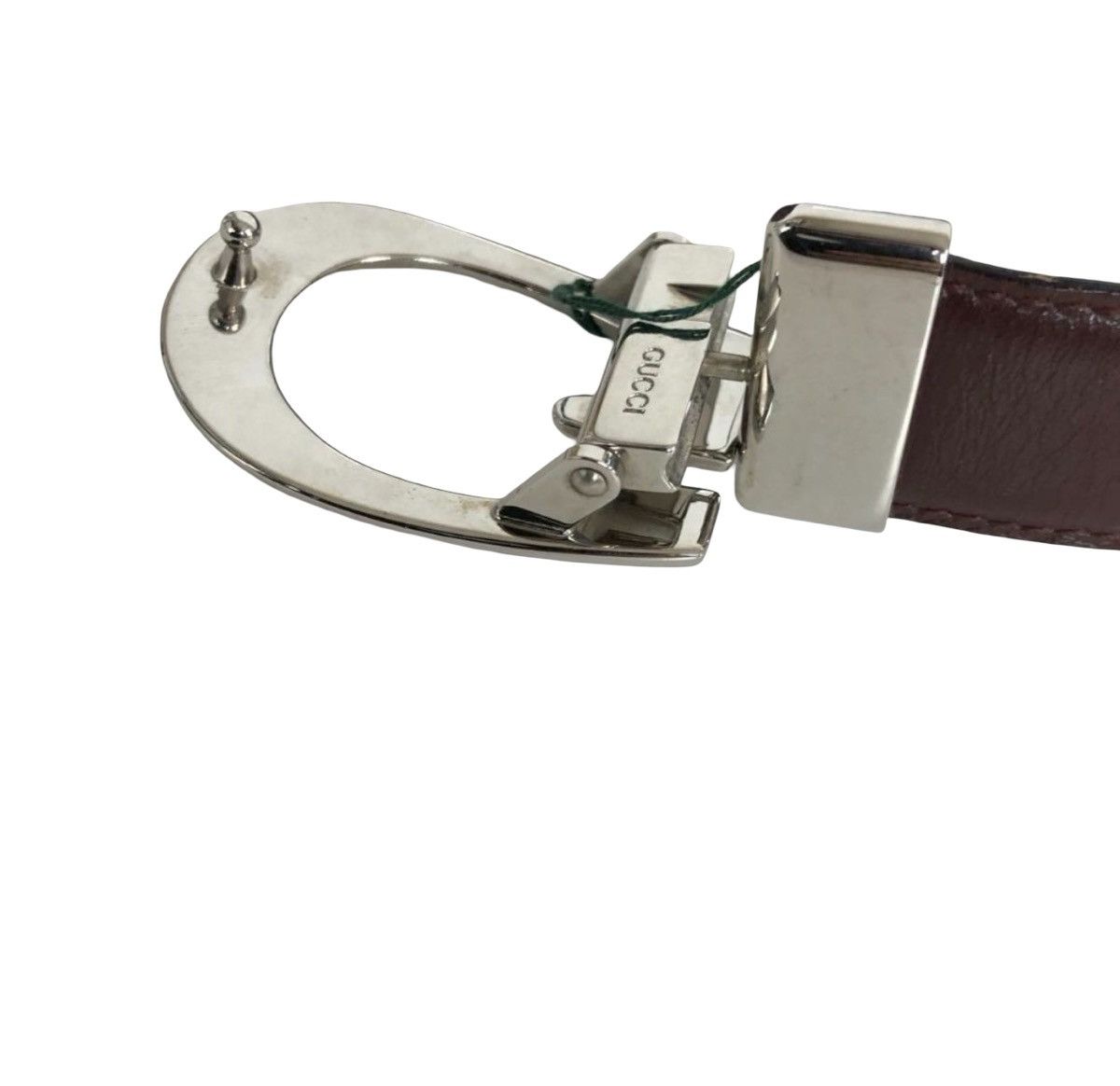 Gucci Gucci G-Buckle Leather Belt Wine Red/Silver Tom Ford Era Size ONE SIZE - 5 Thumbnail