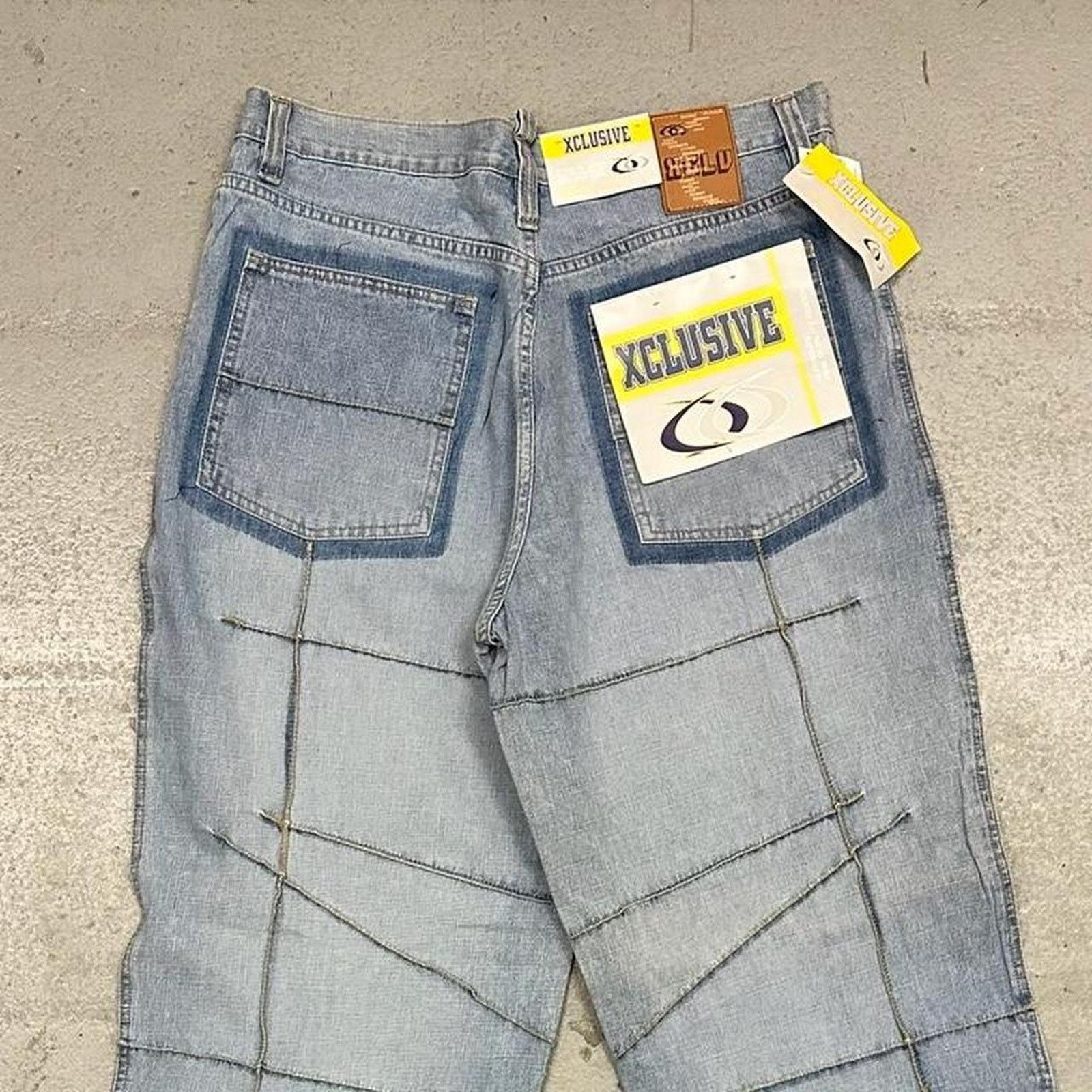 Vintage Vintage baggy y2k xclusive light blue unique embroidered Size US 34 / EU 50 - 2 Thumbnail