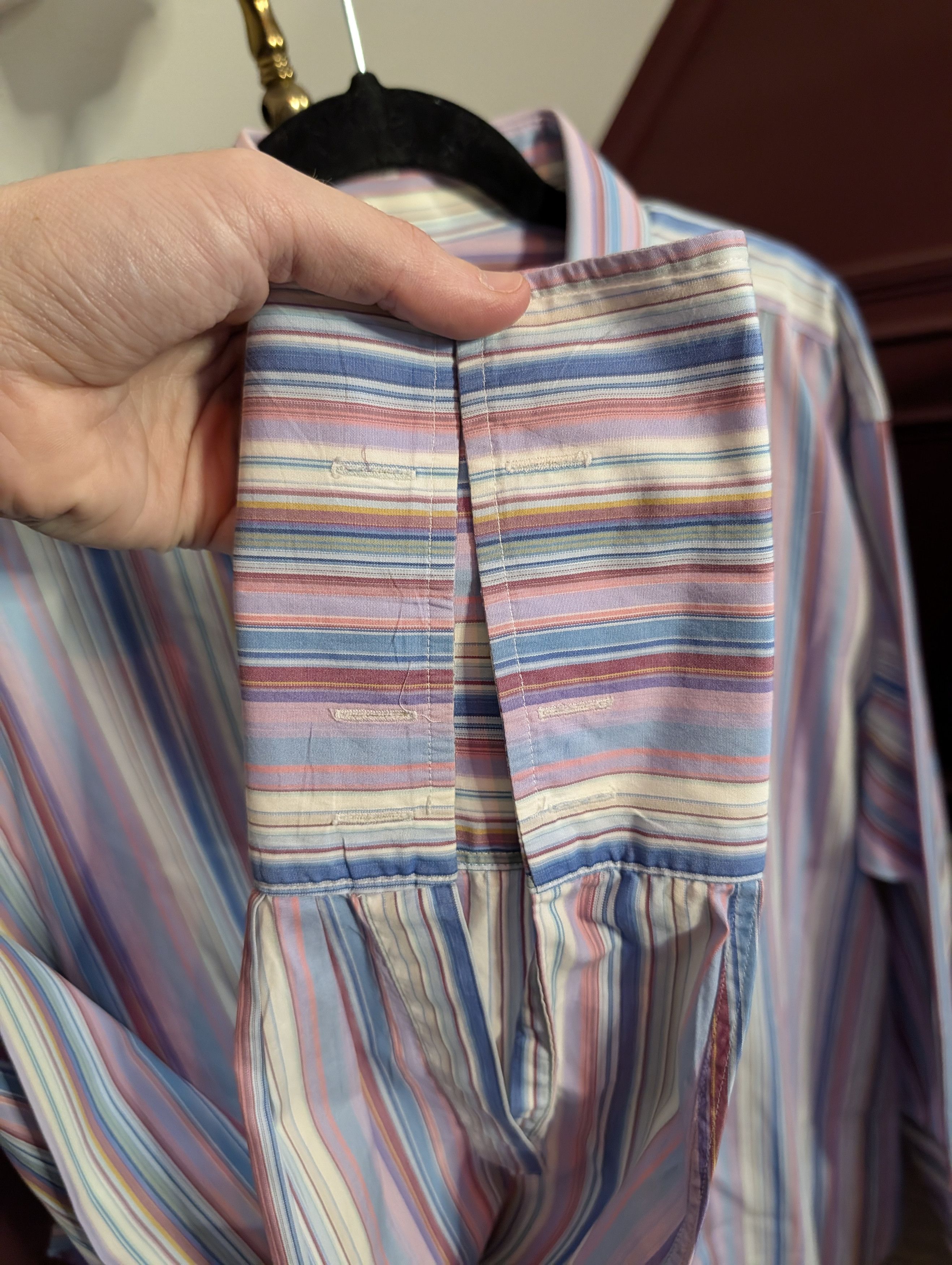 Thomas Pink Multicolor striped Superfine Two Fold Irish dress shirt 17.5 Size US XL / EU 56 / 4 - 6 Thumbnail