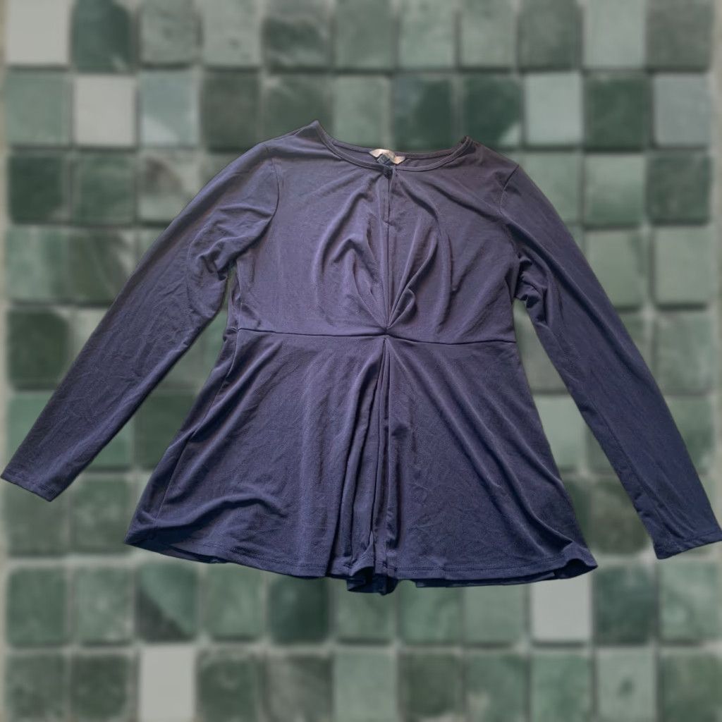Vintage Daisy Fuentes Long Sleeve Womens Large L Blue top Shirt Size L / US 10 / IT 46 - 1 Thumbnail