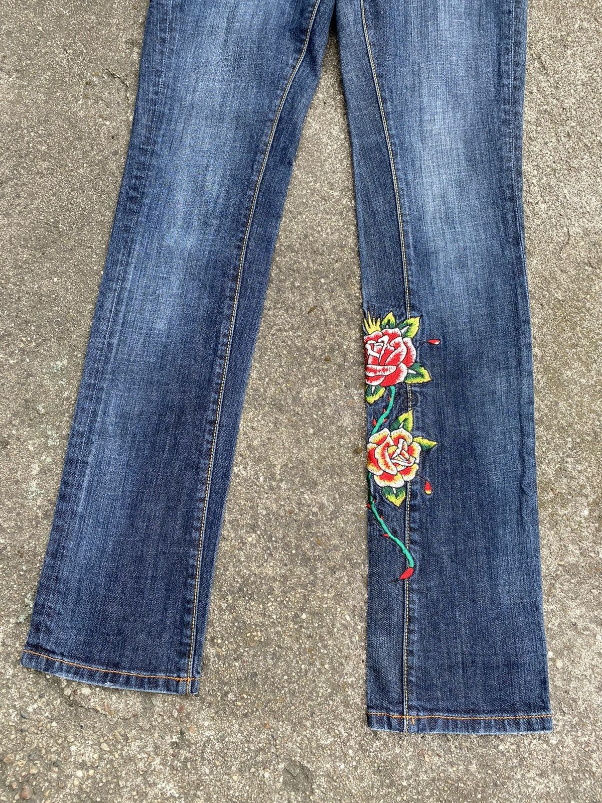 Christian Audigier × Ed Hardy × Vintage Christian Audigier Vintage Y2k Denim Pant Rare Hype Ed Hardy Size 27" / US 4 / IT 40 - 6 Thumbnail
