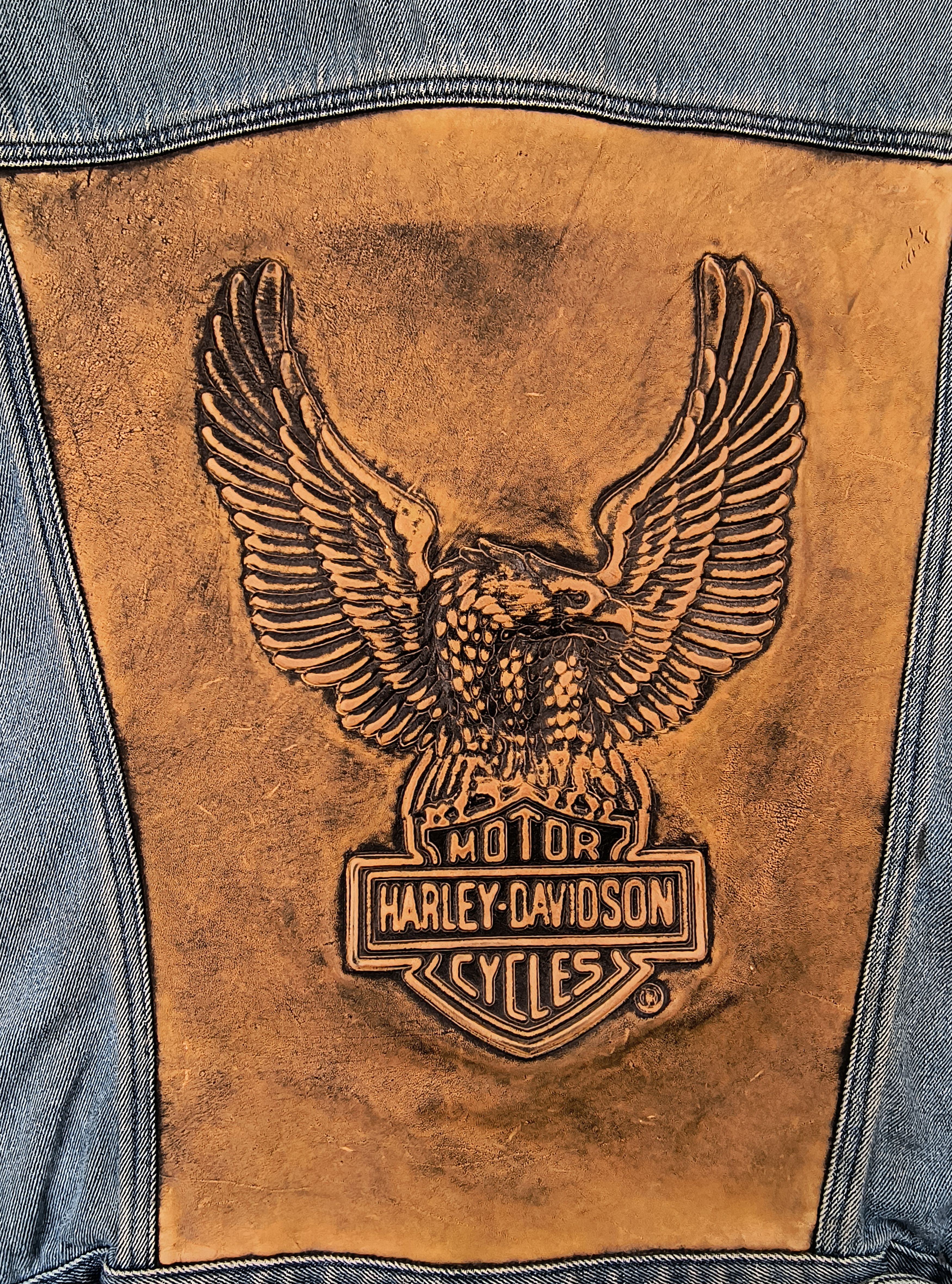 Harley Davidson Vintage Biker Blues Harley Davidson leather denim vest Size US M / EU 48-50 / 2 - 1 Thumbnail