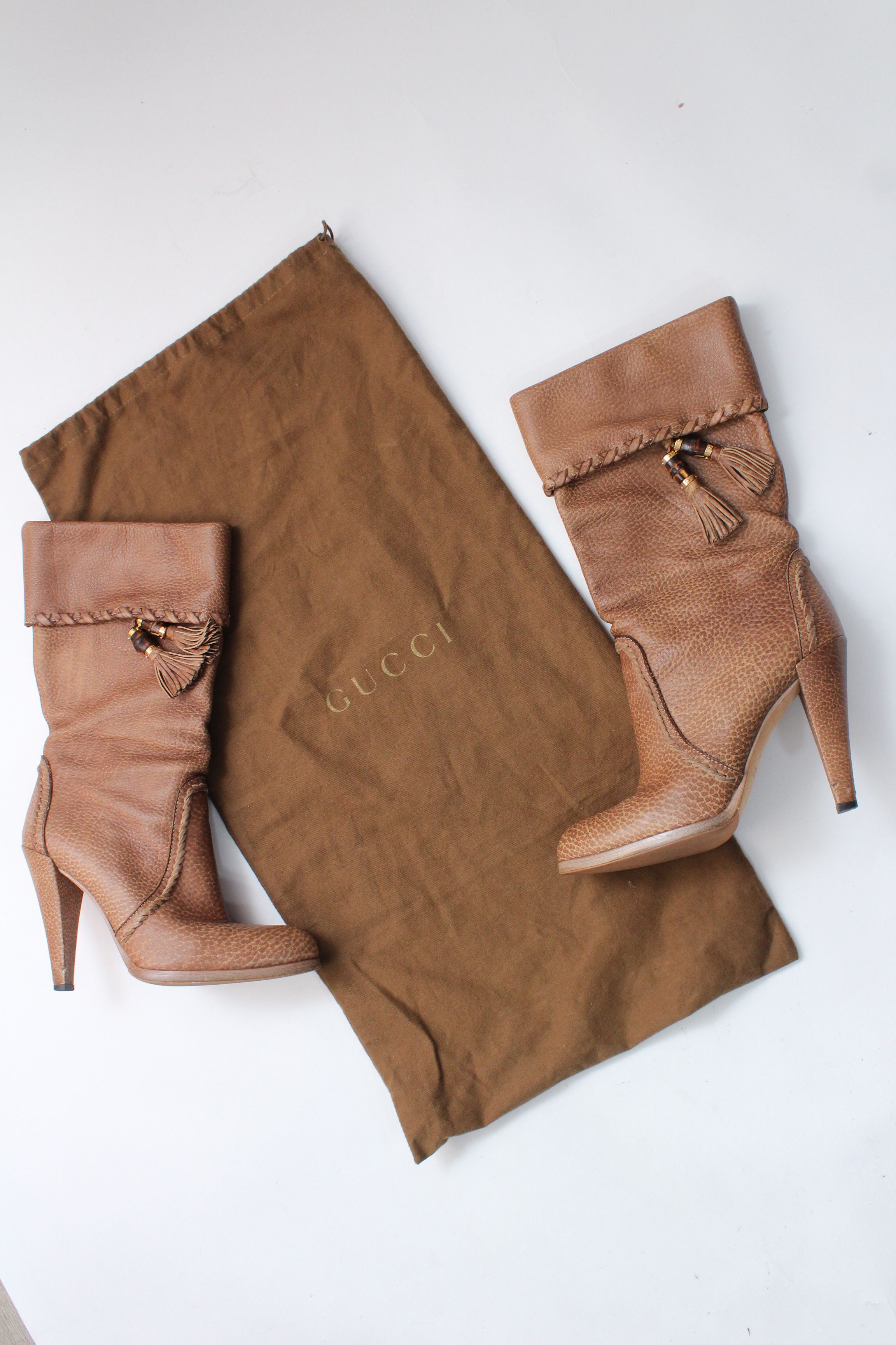 Gucci Gucci Marrakech Brown Leather Heel Boots Size 40 Authentic Size US 10 / IT 40 - 2 Thumbnail