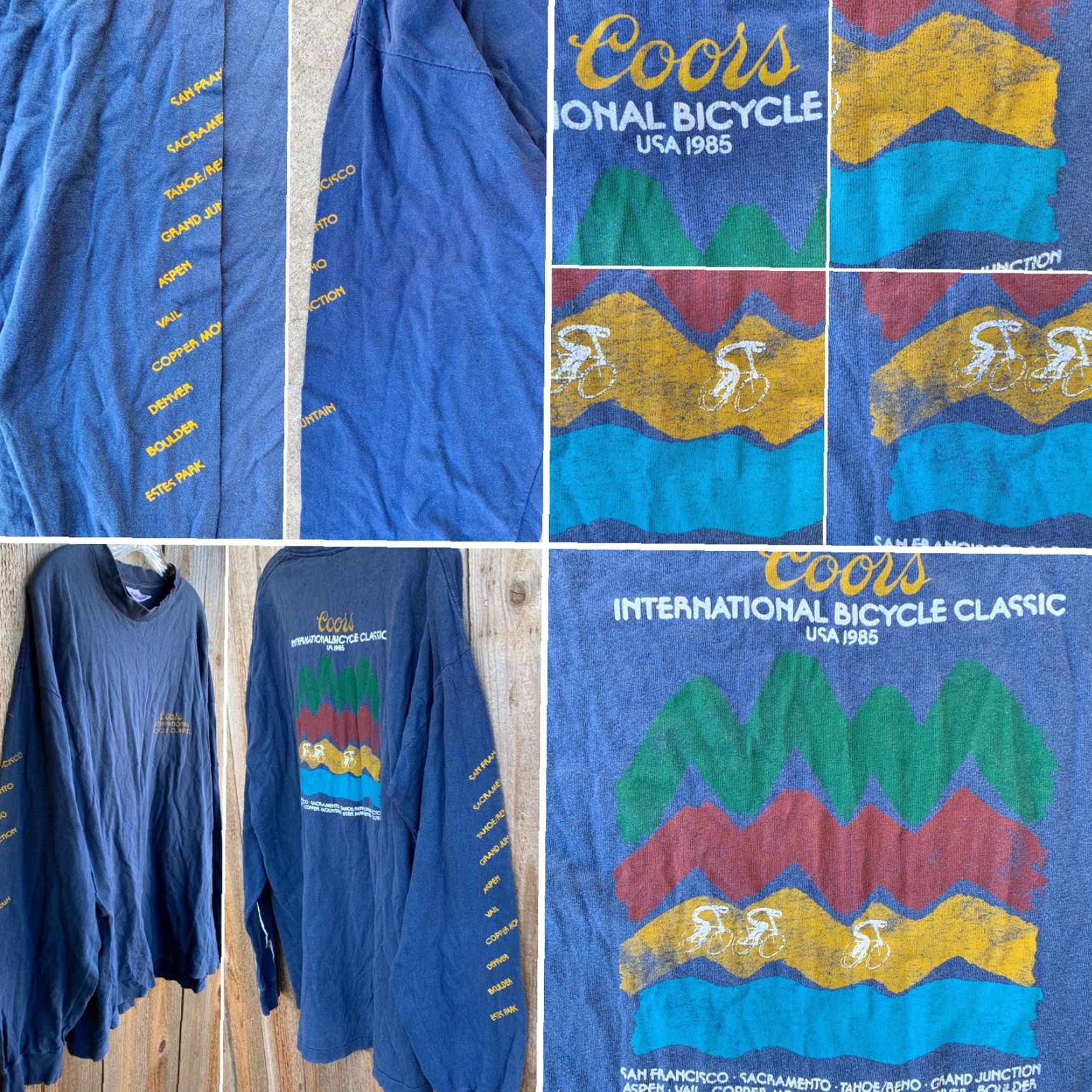 Vintage VINTAGE Coors Internarional Bicycle Classic 1985 T Shirt XL Blue Men Fun Tees 1980s Graphic Tee Sportswear/Beach Size US XL / EU 56 / 4 - 6 Thumbnail