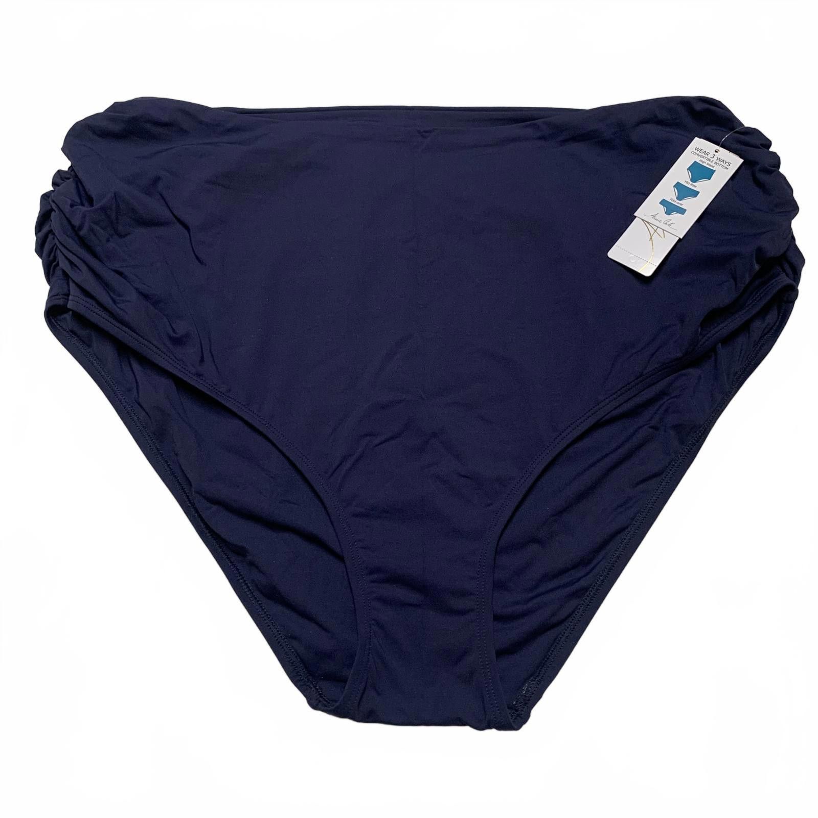 Other Anne Cole Women's Bikini Swim Bottom Plus Sz 24W Navy Blue Size ONE SIZE - 2 Thumbnail