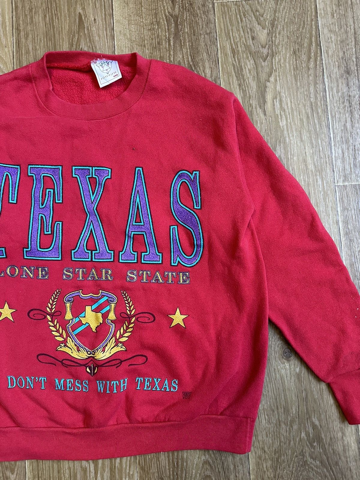 Delta × Vintage Vintage Lone Star Delta USA Texas Don’t Mess With Sweater Size US M / EU 48-50 / 2 - 2 Thumbnail