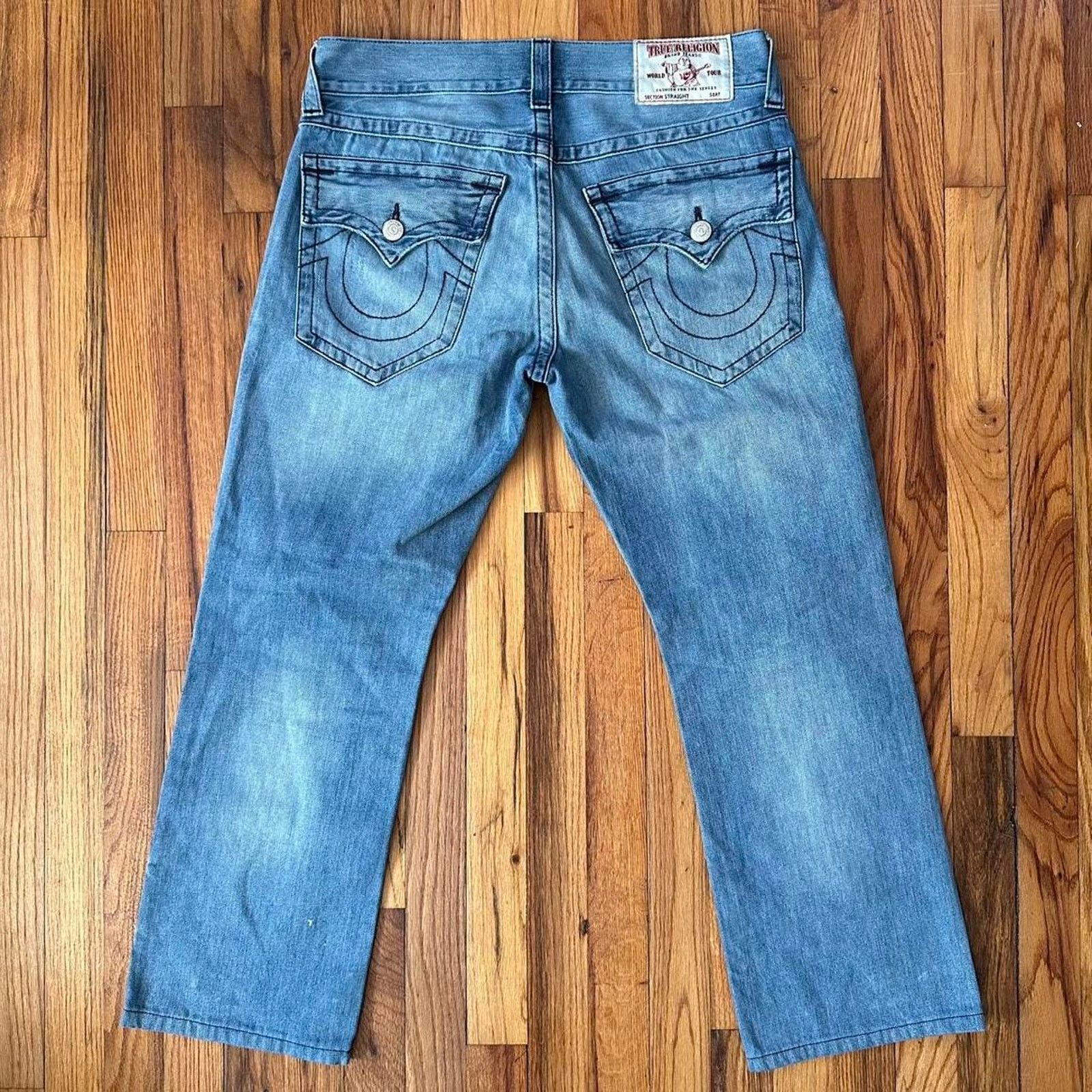 True Religion True Religion Flap Pocket Jeans Relaxed Light Wash Faded 32" Size US 32 / EU 48 - 1 Thumbnail