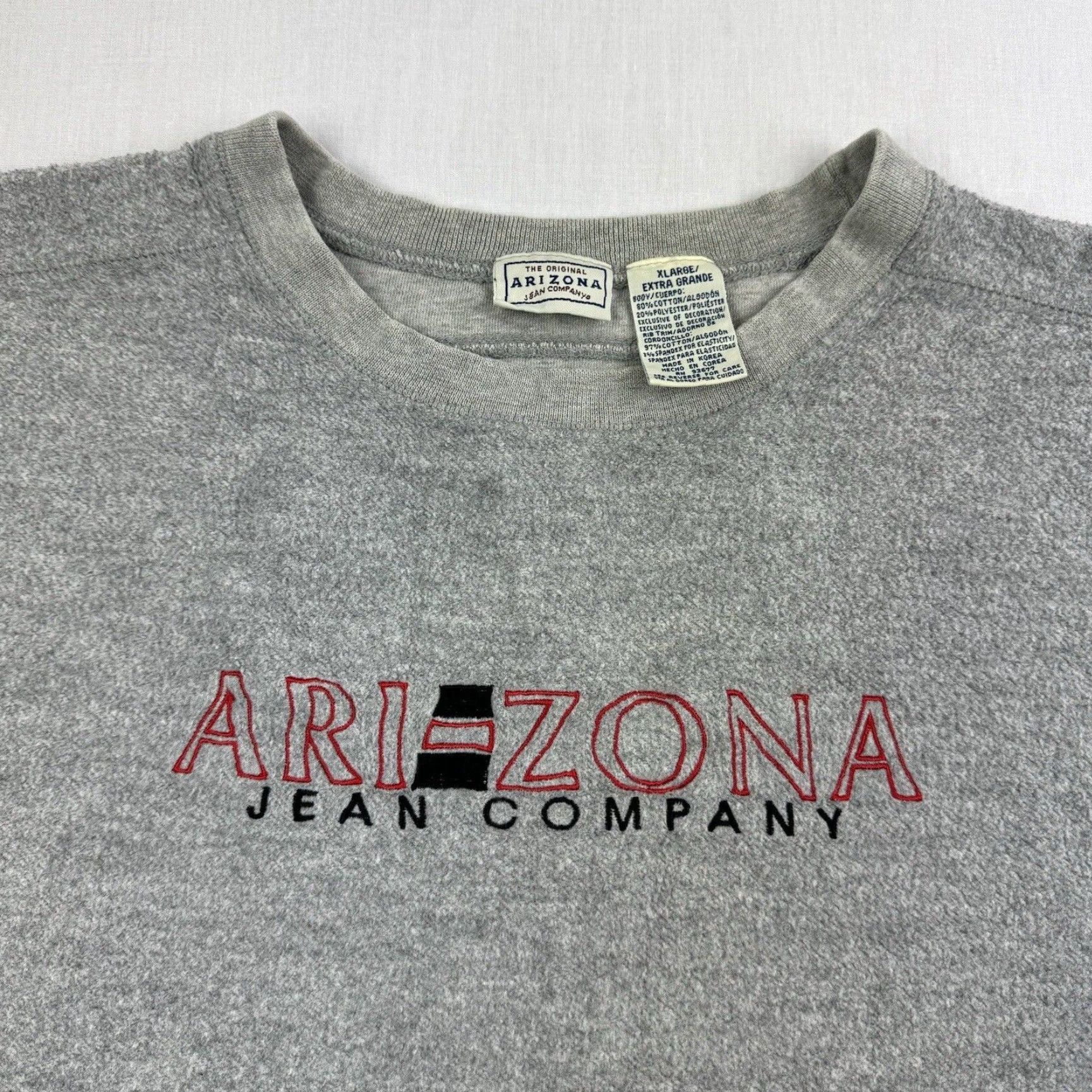 Vintage VINTAGE Arizona Jeans Co Sweatshirt Mens XL Gray Pullover Embroidered 90s Y2K Grunge Decade Size US XL / EU 56 / 4 - 2 Thumbnail