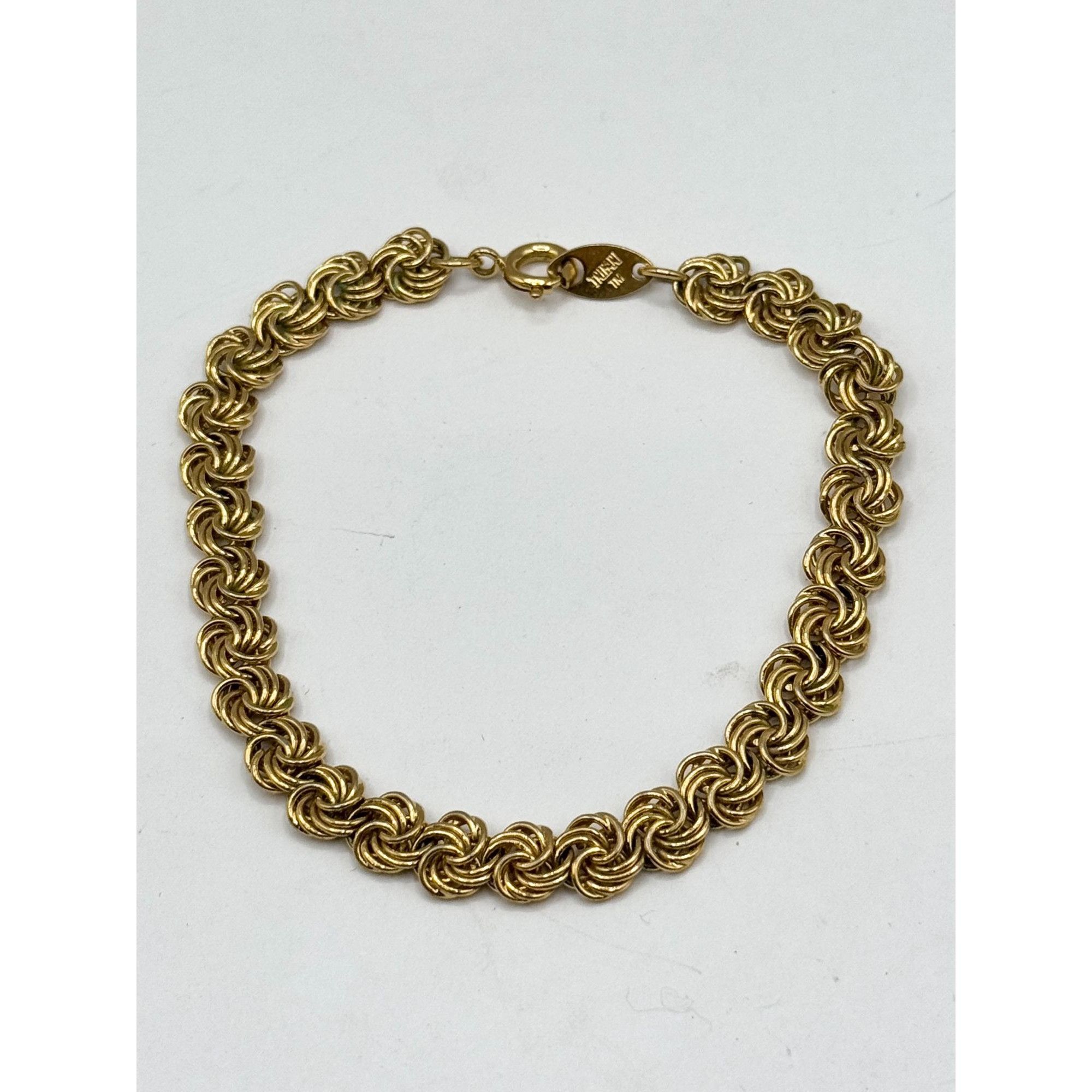 Vintage Vintage Signed Trifari TM Gold Tone Swirl Rosetta Rose Knot Size ONE SIZE - 2 Thumbnail