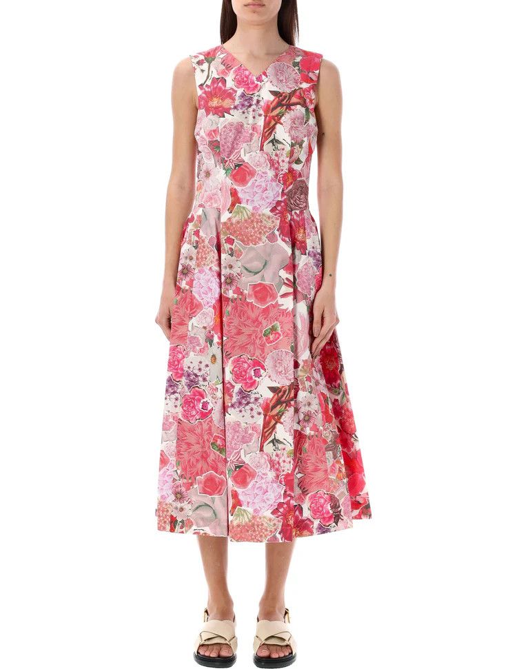 Marni o1y1025 Midi Dress in Multicolor Size S / US 4 / IT 40 - 1 Thumbnail