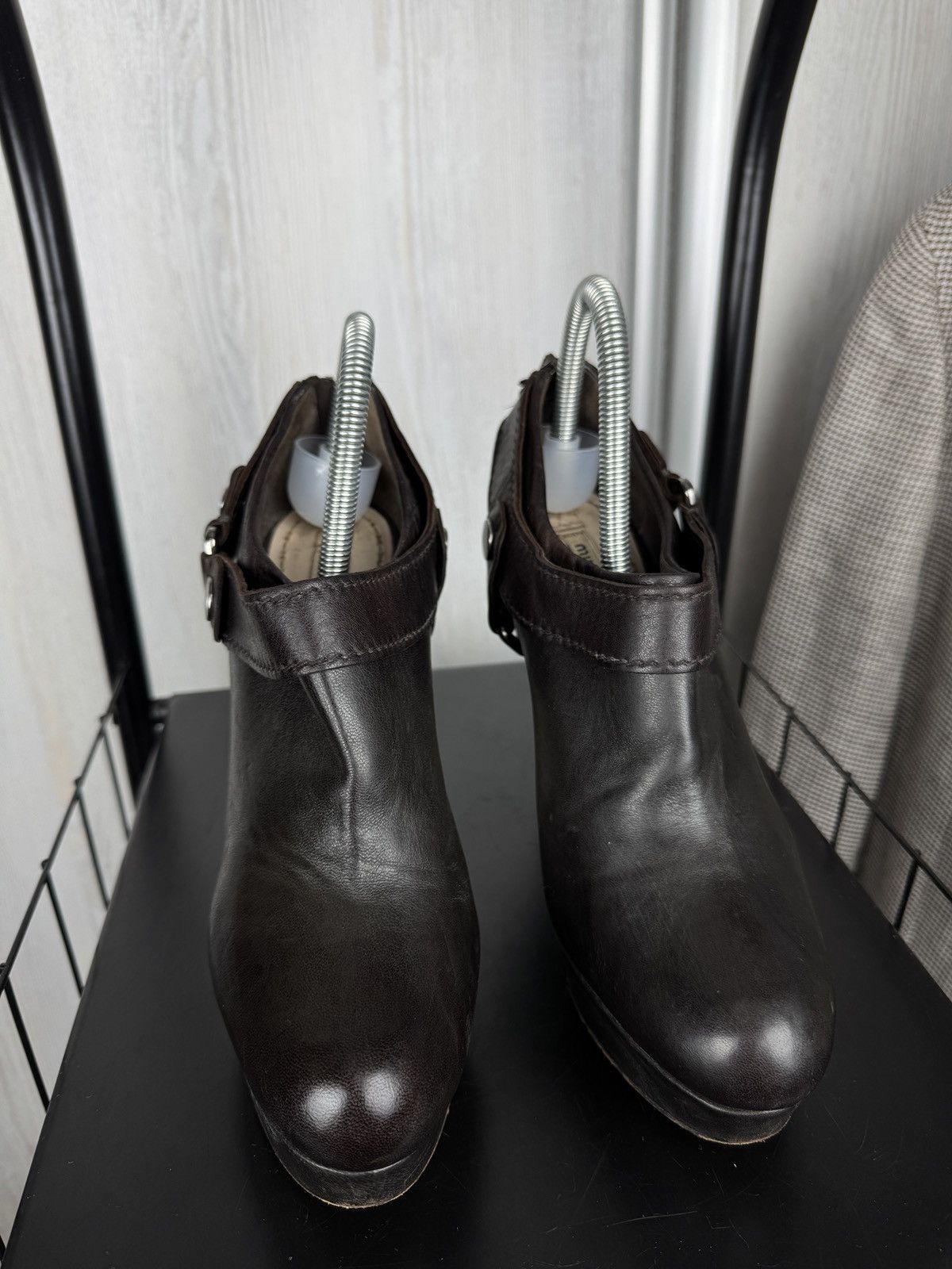 Miu Miu MIU MIU Biker Pumps Boots Heels Women's Brown Leather 39.5 Size US 9.5 / IT 39.5 - 7 Thumbnail