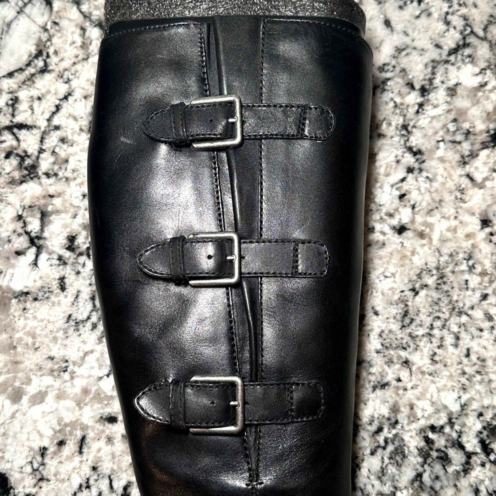 Ecco VINTAGE ECCO Riding Boot Hobart 25 Over the Knee Buckle Detail Women 39 Black Size 8.5 Leather Boots Mens Girls Size US 9 / IT 39 - 6 Thumbnail