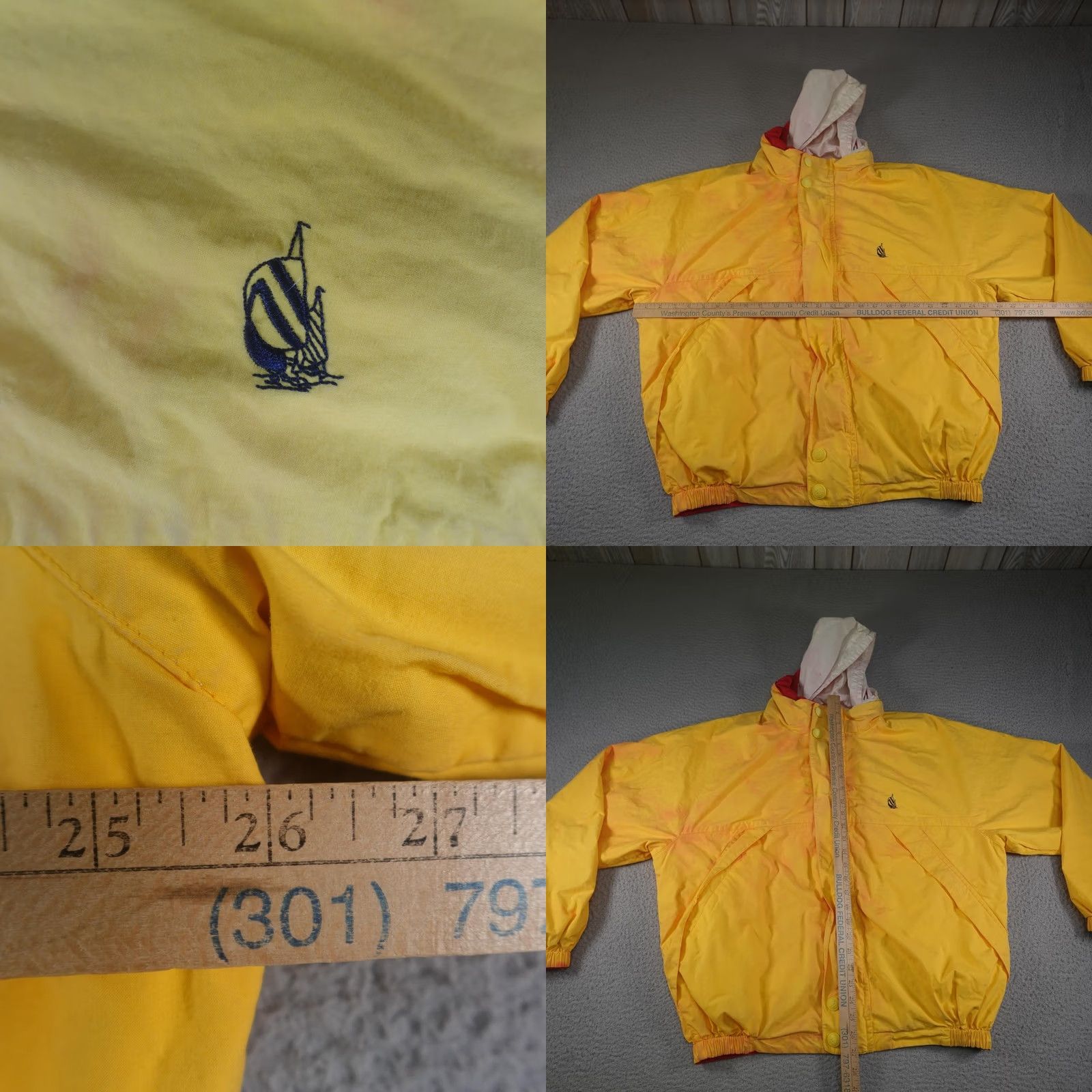 Nautica VINTAGE Nautica Reversible Jacket Mens L Red Yellow Hooded Sailing Nautical Size US L / EU 52-54 / 3 - 10 Thumbnail