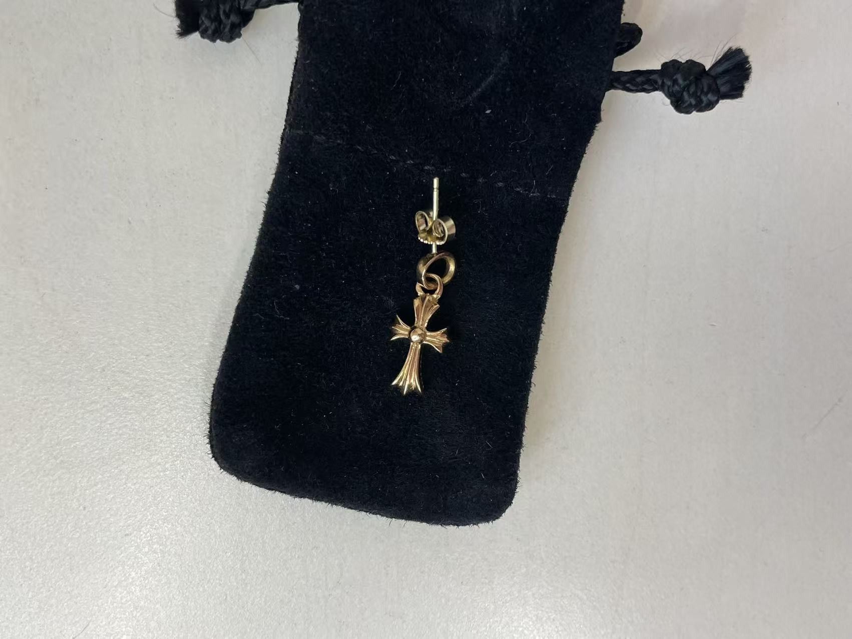 Chrome Hearts Chrome Hearts 22K Gold Diamonds Babyfat Drop Earring Size ONE SIZE - 12 Thumbnail
