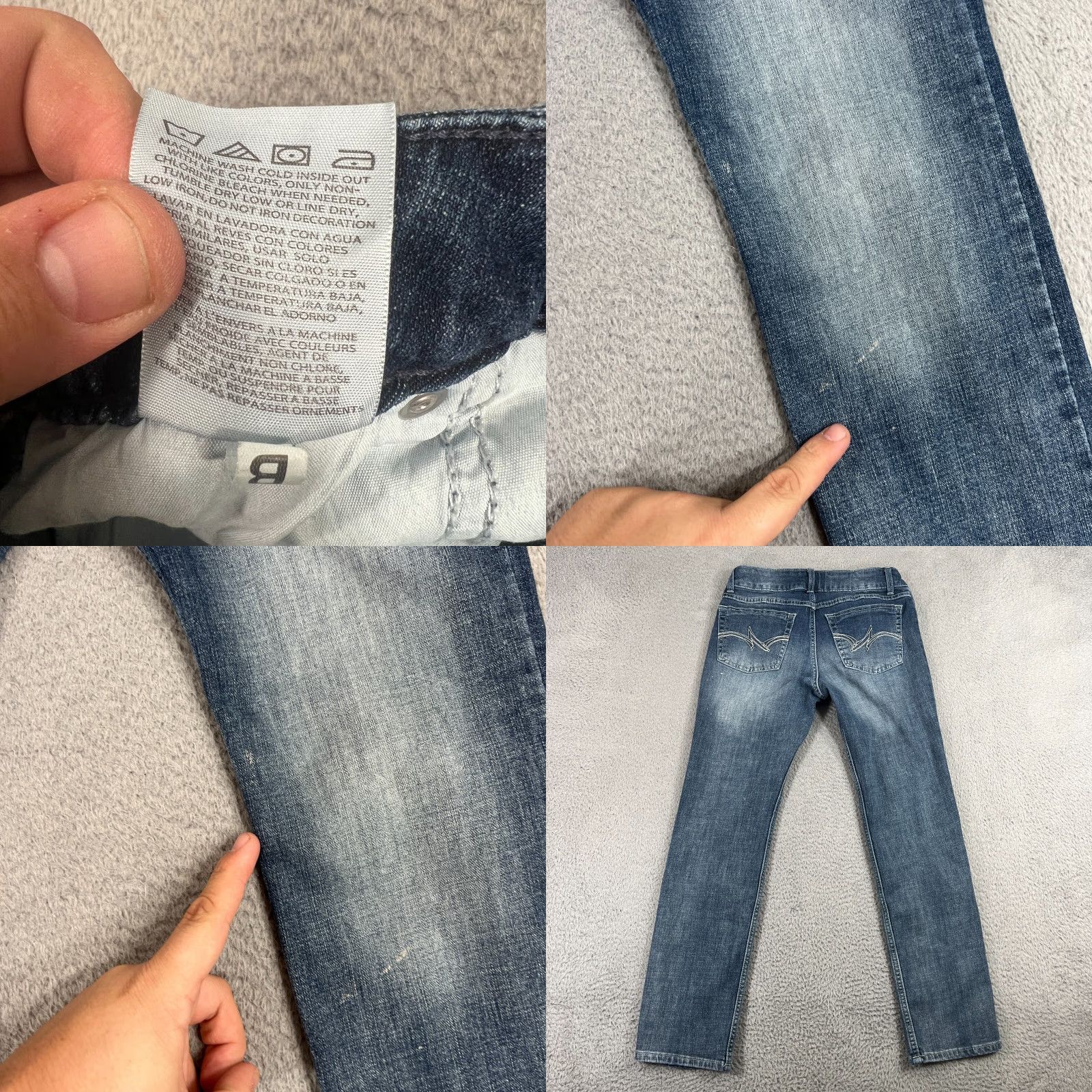 Wrangler Wrangler Jeans Women's Size 7 Straight Leg Blue Whisker Stretch Denim Size 28" / US 6 / IT 42 - 8 Thumbnail