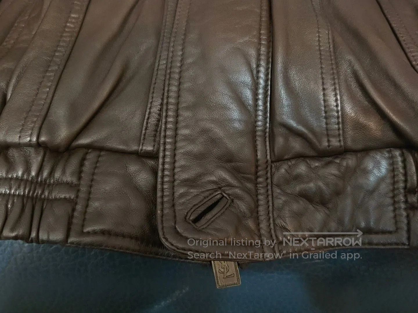 Saint Laurent Paris YSL Vintage Brown Men's Leather Jacket. Size US L / EU 52-54 / 3 - 5 Thumbnail