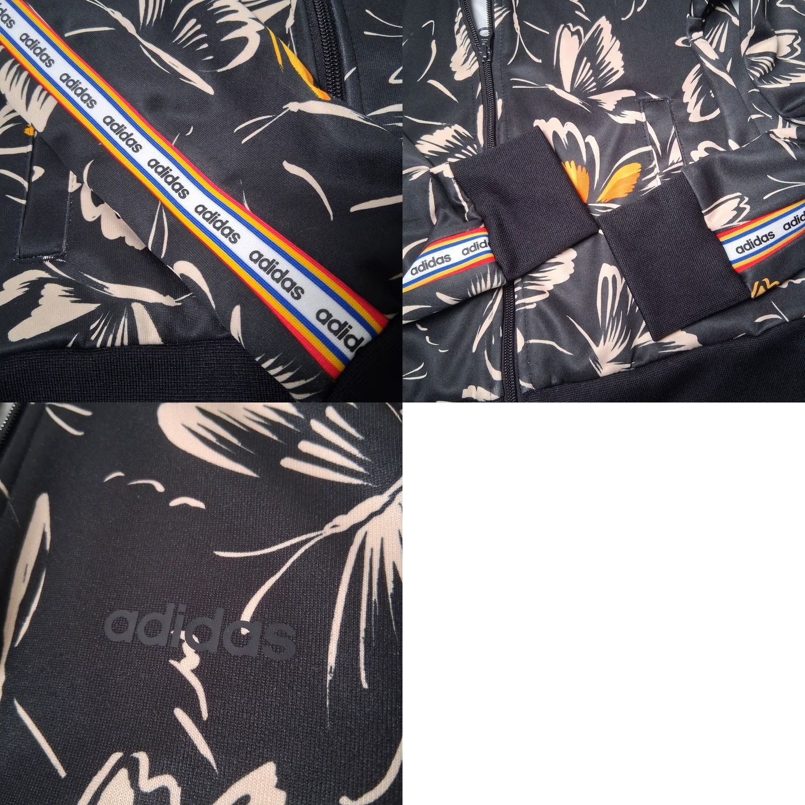Adidas Adidas x Farm Rio Hooded Sweatshirt XS Black Butterflies Zip Hoodie Athletic Womens Seasonal Full Zip Pattern: butterflies Size XS / US 0-2 / IT 36-38 - 9 Thumbnail