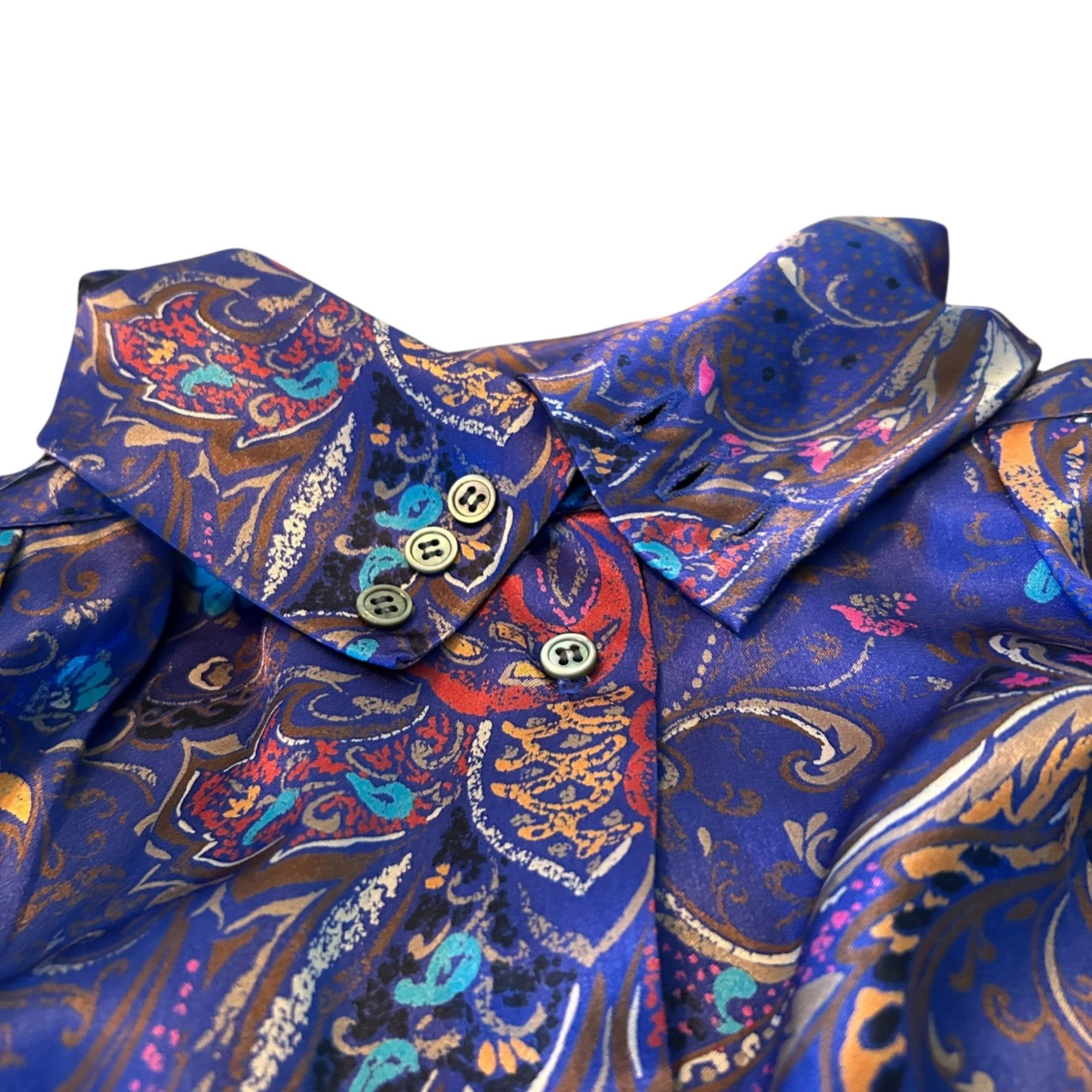 Vintage Vintage Susan Mathews Novelty Print Mock Neck Blouse 12 Size XL / US 12-14 / IT 48-50 - 4 Thumbnail