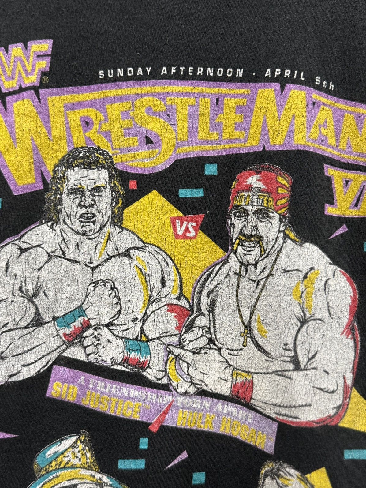 Vintage 90s Wrestle Mania Ric Flair Randy Savage Hulk Hogan Faded Size US XL / EU 56 / 4 - 3 Thumbnail
