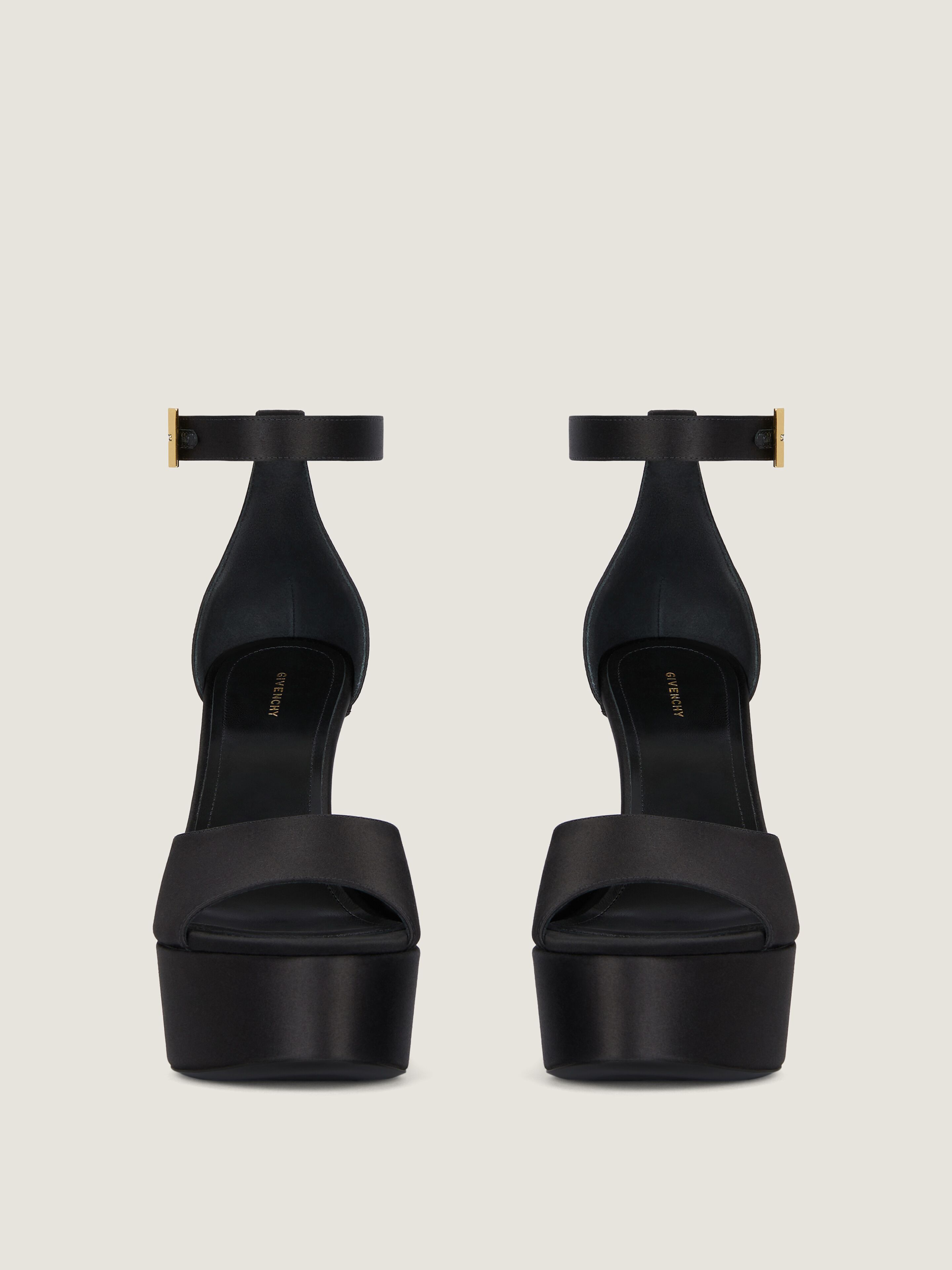 Givenchy o1srvl11e0825 4G Liquid Platform Sandals in Satin in Black Size US 8.5 / IT 38.5 - 3 Thumbnail