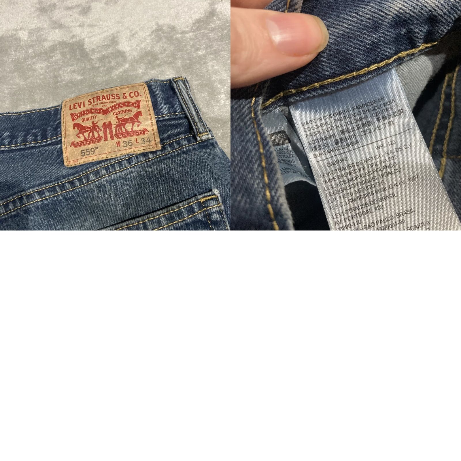 Levi's Levi's 559 Jeans Mens 36x33 Relaxed Fit Straight Leg Medium Wash Blue Denim Jeans Size US 36 / EU 52 - 8 Thumbnail