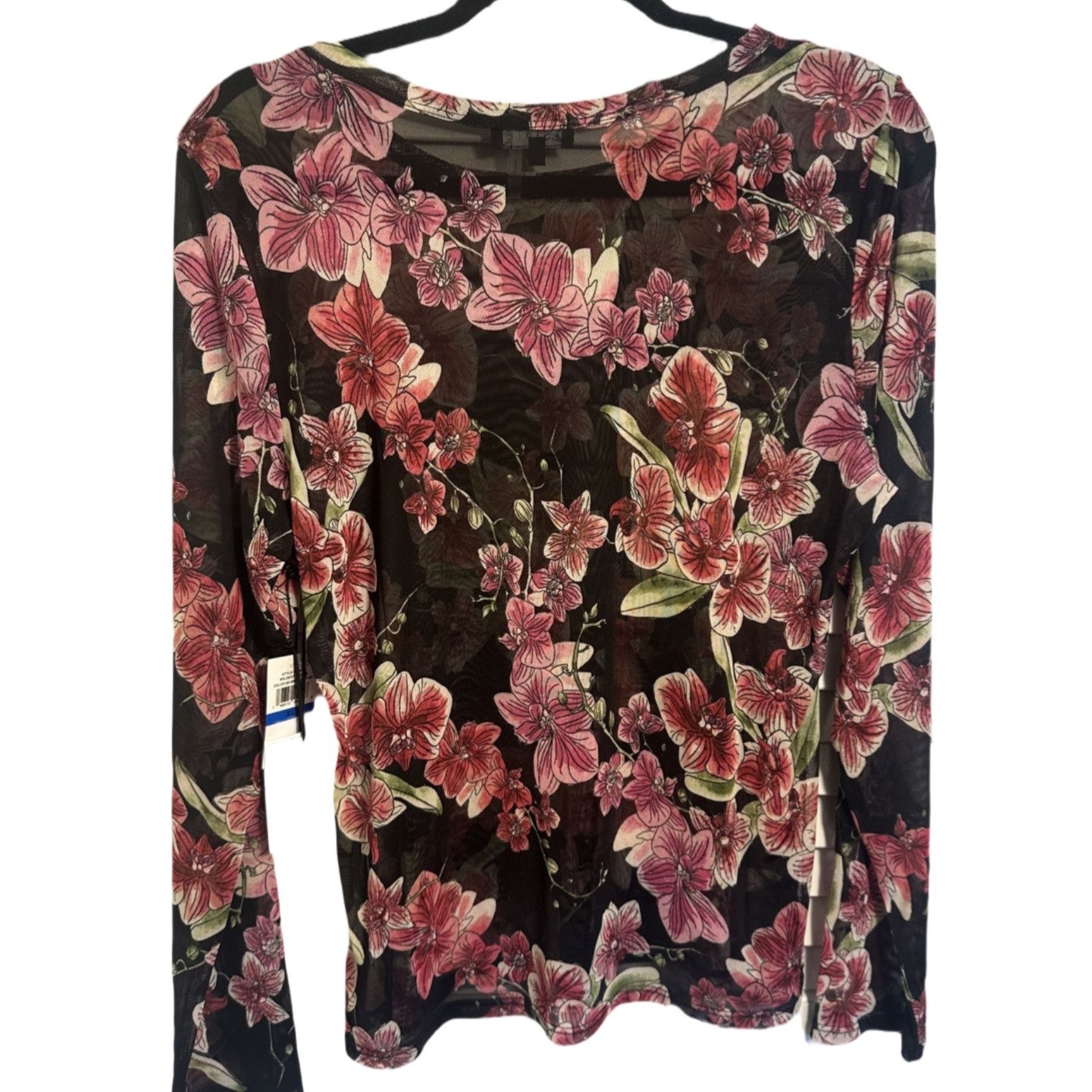 Other 1. State Floral Print Mesh Top Black Floral Size XL Size XL / US 12-14 / IT 48-50 - 5 Thumbnail