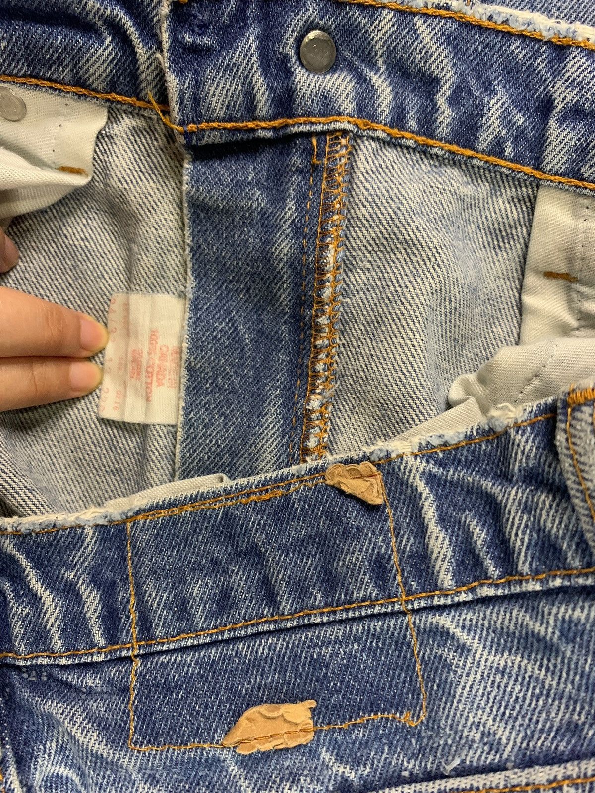 Levi's × Levi's Vintage Clothing Vintage 90s Levis 505 Blue Wash Distressed Ripped Jeans Size US 33 - 9 Thumbnail