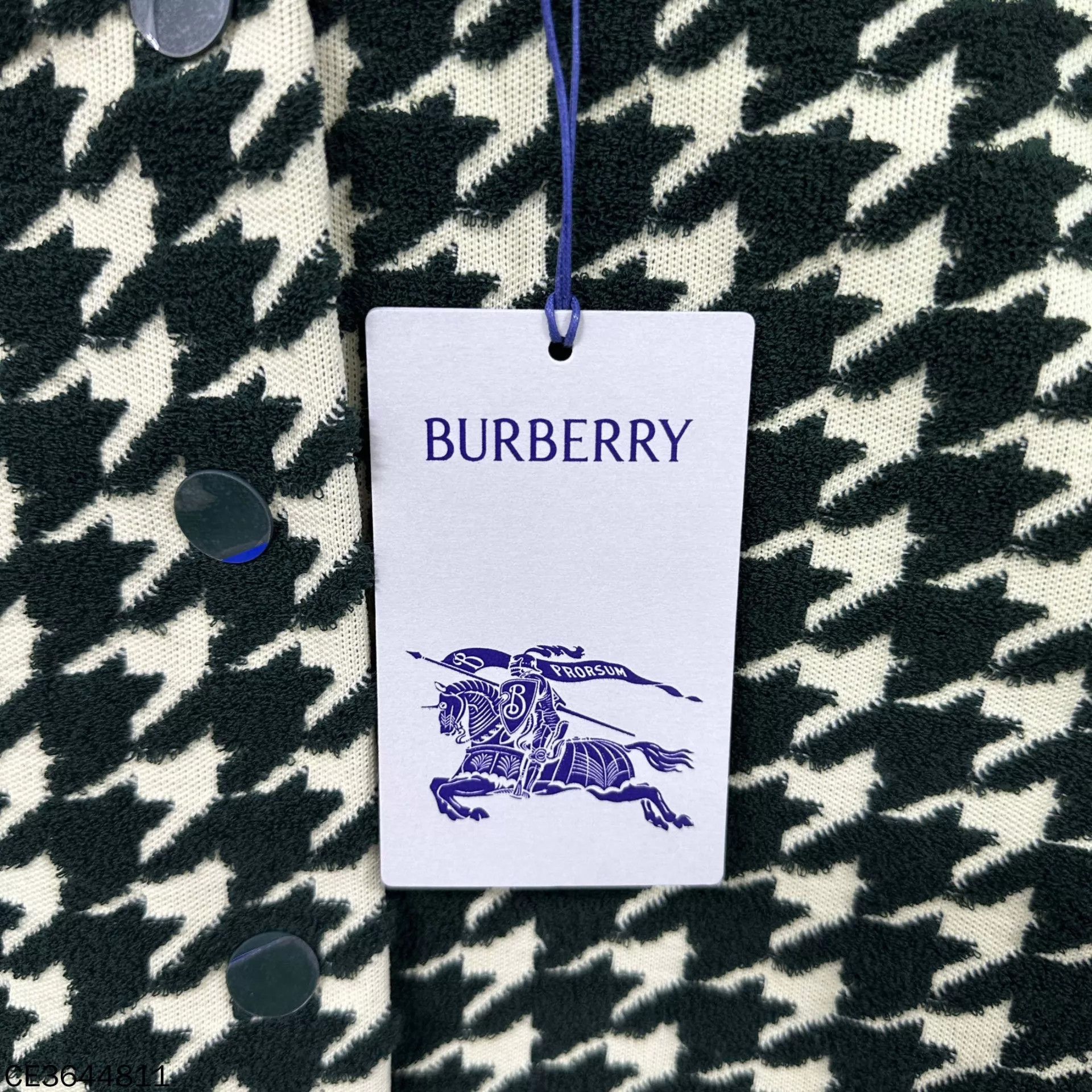 Burberry Burberry Dark Green Flocked Check Sweaters Size M Size S / US 4 / IT 40 - 6 Thumbnail
