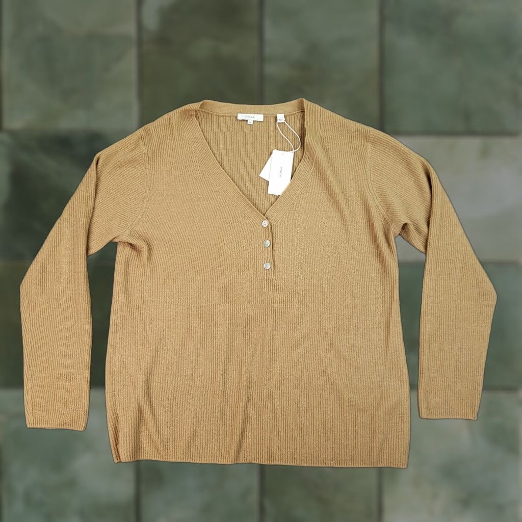 Vince Vince Brown V-Neck Cashmere Sweater Womens 2XL XXL Pullover Lightweight Soft Size XXL / US 16-18 / IT 52-54 - 1 Thumbnail