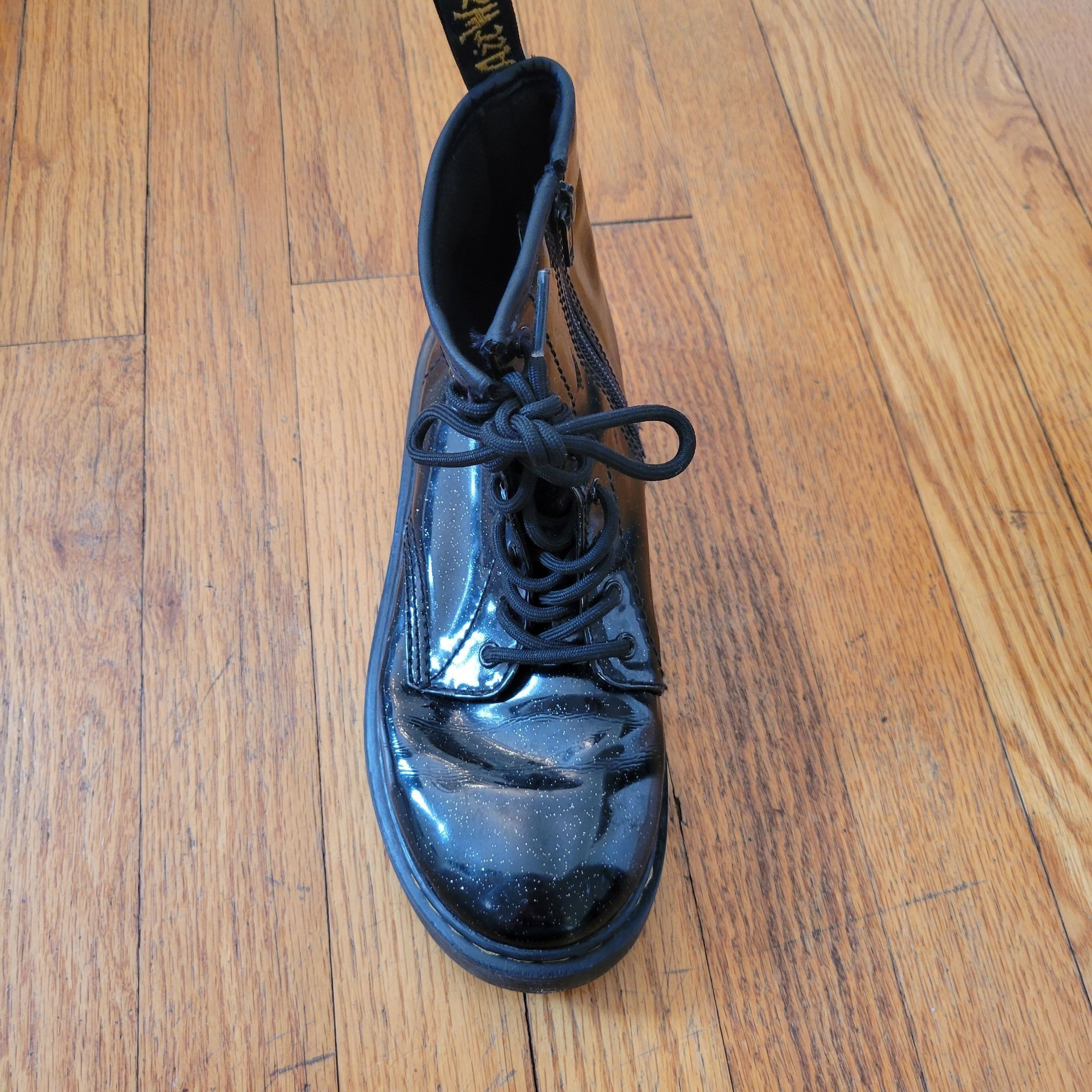 Dr. Martens SINGLE Doc Marten Dr Martens 1460 Glitter J Black Patent Lea Size US 5 / IT 35 - 3 Thumbnail
