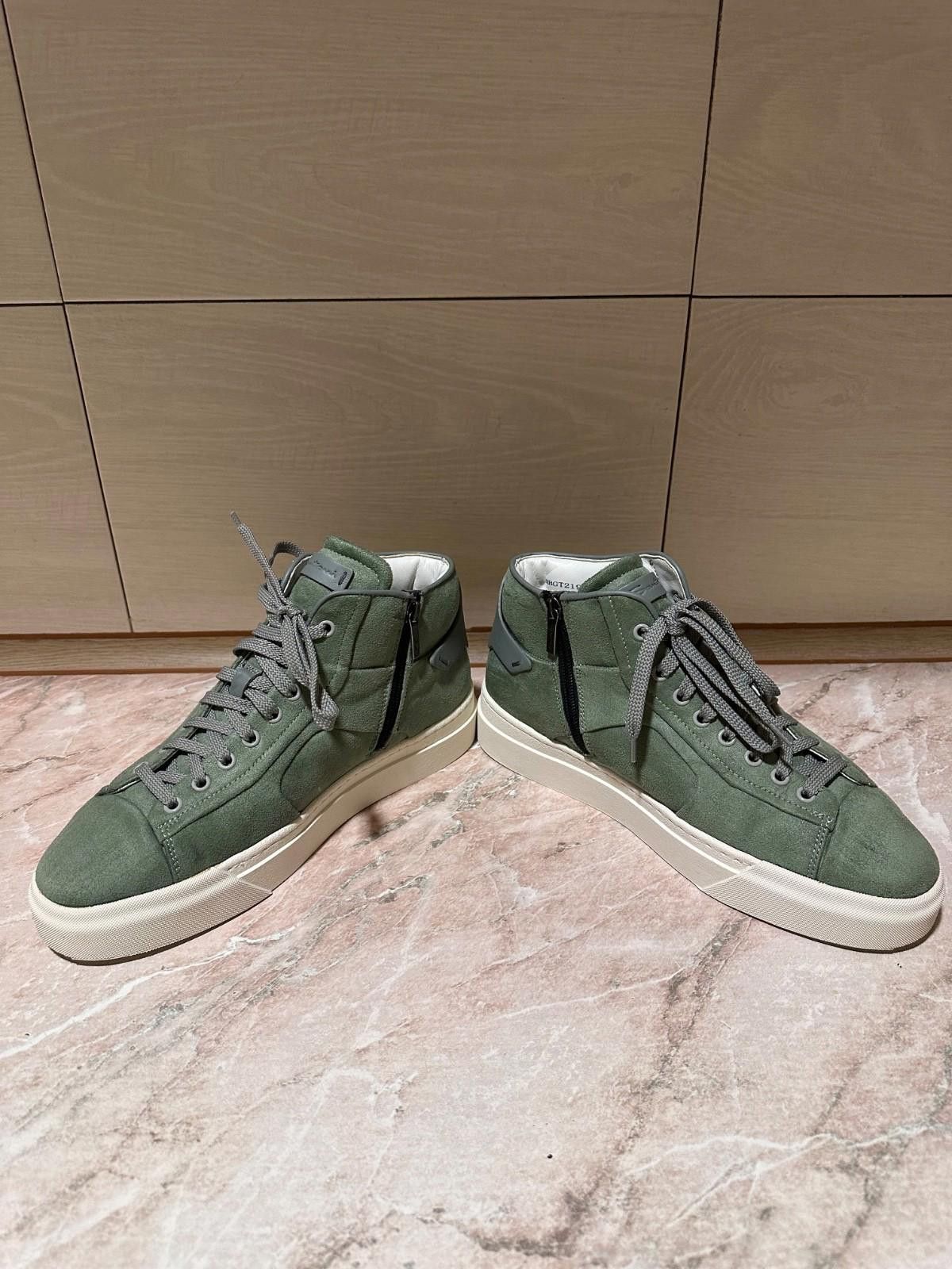 Santoni Santoni High Top Light Green Suede Trainer US8.5 UK 7.5 Size US 7.5 / EU 40-41 - 4 Thumbnail