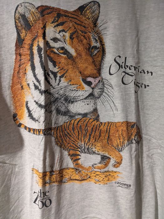 Vintage Vintage 90s Siberian Tiger Big Cat Animal Nature T-Shirt