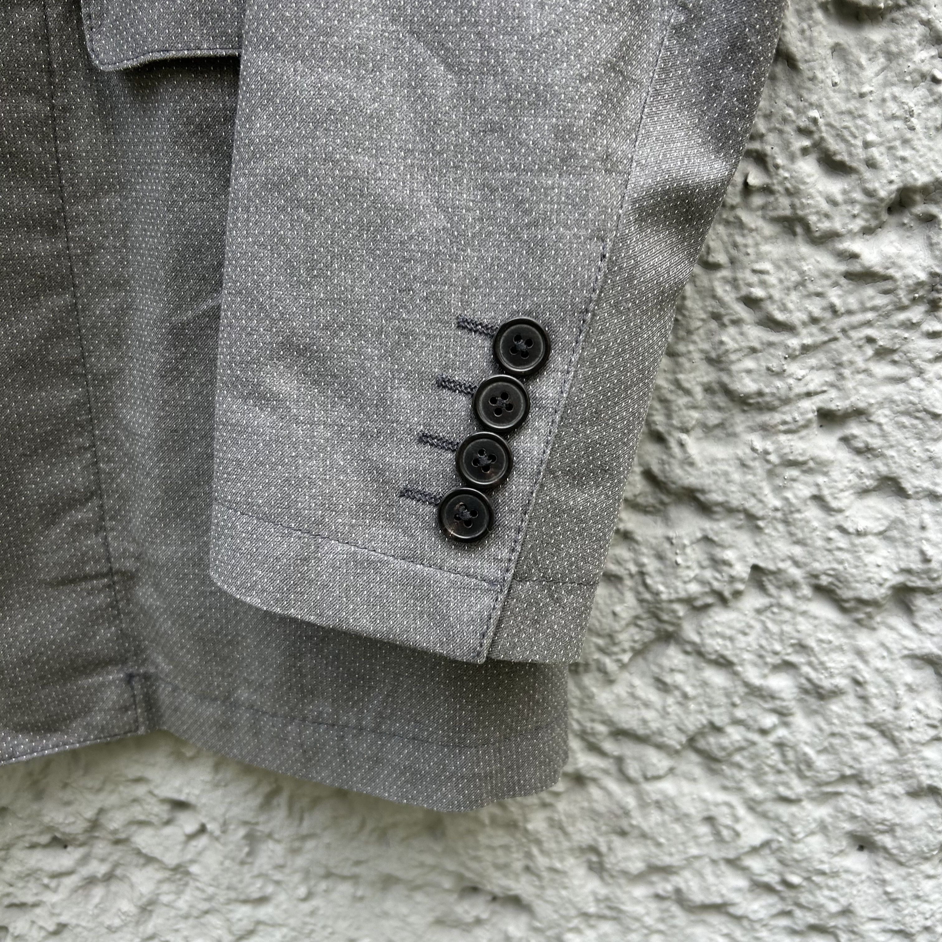 Dries Van Noten Dries van Noten Light Grey Unlined Patterned Blazer Jacket Size 50R - 4 Thumbnail