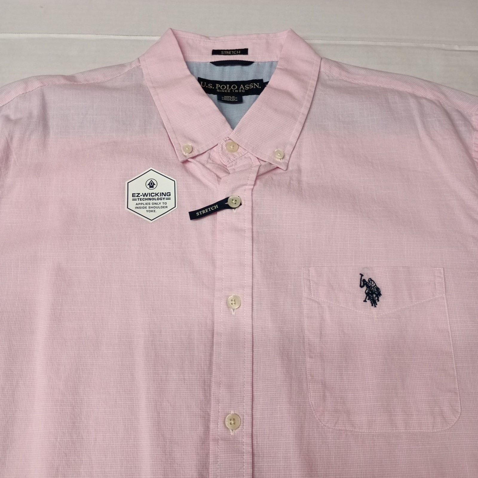 U.S. Polo Assn. U.S. Polo Assn. Button Woven Shirt Men's XL Pink Checkered Size US XL / EU 56 / 4 - 3 Thumbnail