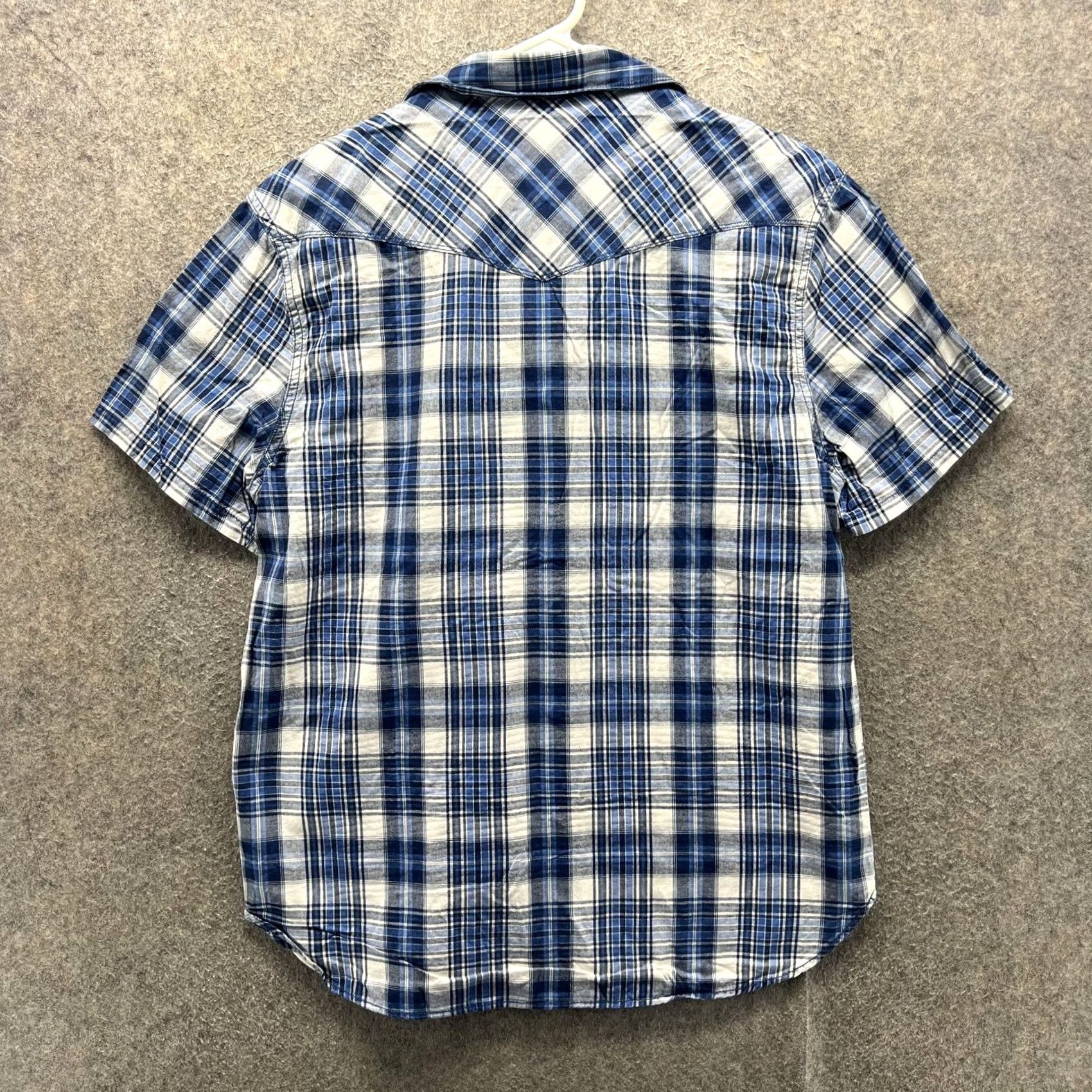 Lucky Brand Lucky Brand Shirt Mens Medium Blue Plaid Short Sleeve Western Snap Casual Woven Size US M / EU 48-50 / 2 - 2 Thumbnail