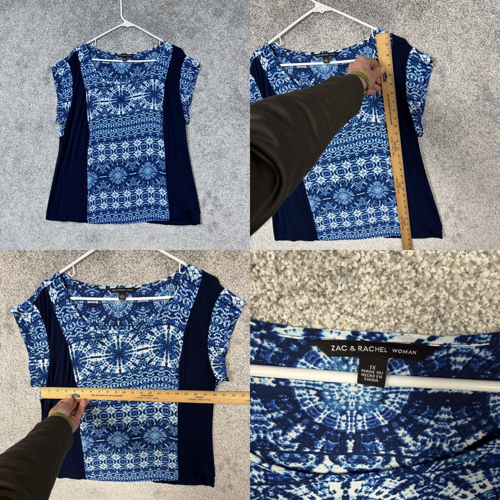 Vintage Zac & Rachel Bleeker McDougal Blouse Lot Womens 1X Geometric Boho Crochet Tops - Plus Size Knit Shine Casual Pullover Scoop Neck Set of 3 Size XL / US 12-14 / IT 48-50 - 8 Thumbnail
