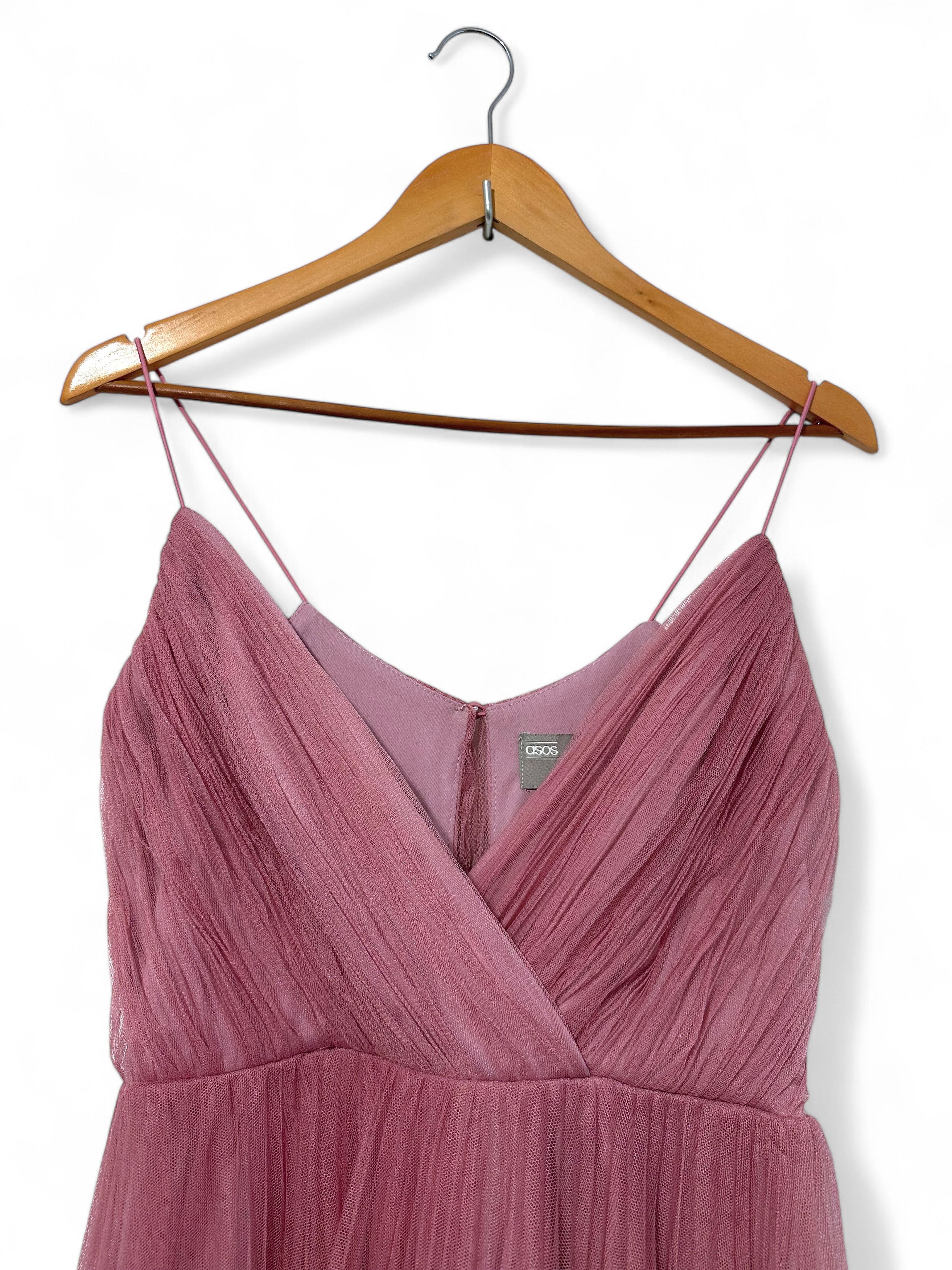 Asos ASOS Bridesmaid dress cami pleated tulle maxi in rose US2 Size XS / US 0-2 / IT 36-38 - 12 Thumbnail