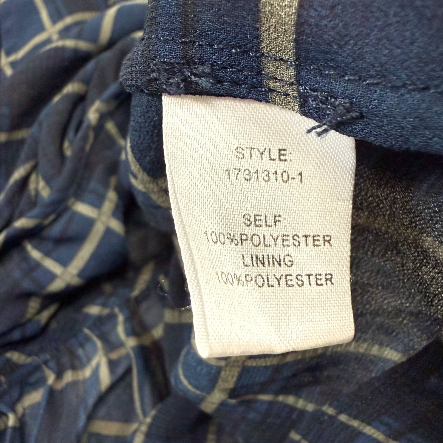 Vintage Current Air Womens XS Blue Plaid Long Sleeve Peplum Hem Blouse Keyhole Neck Size XS / US 0-2 / IT 36-38 - 7 Thumbnail