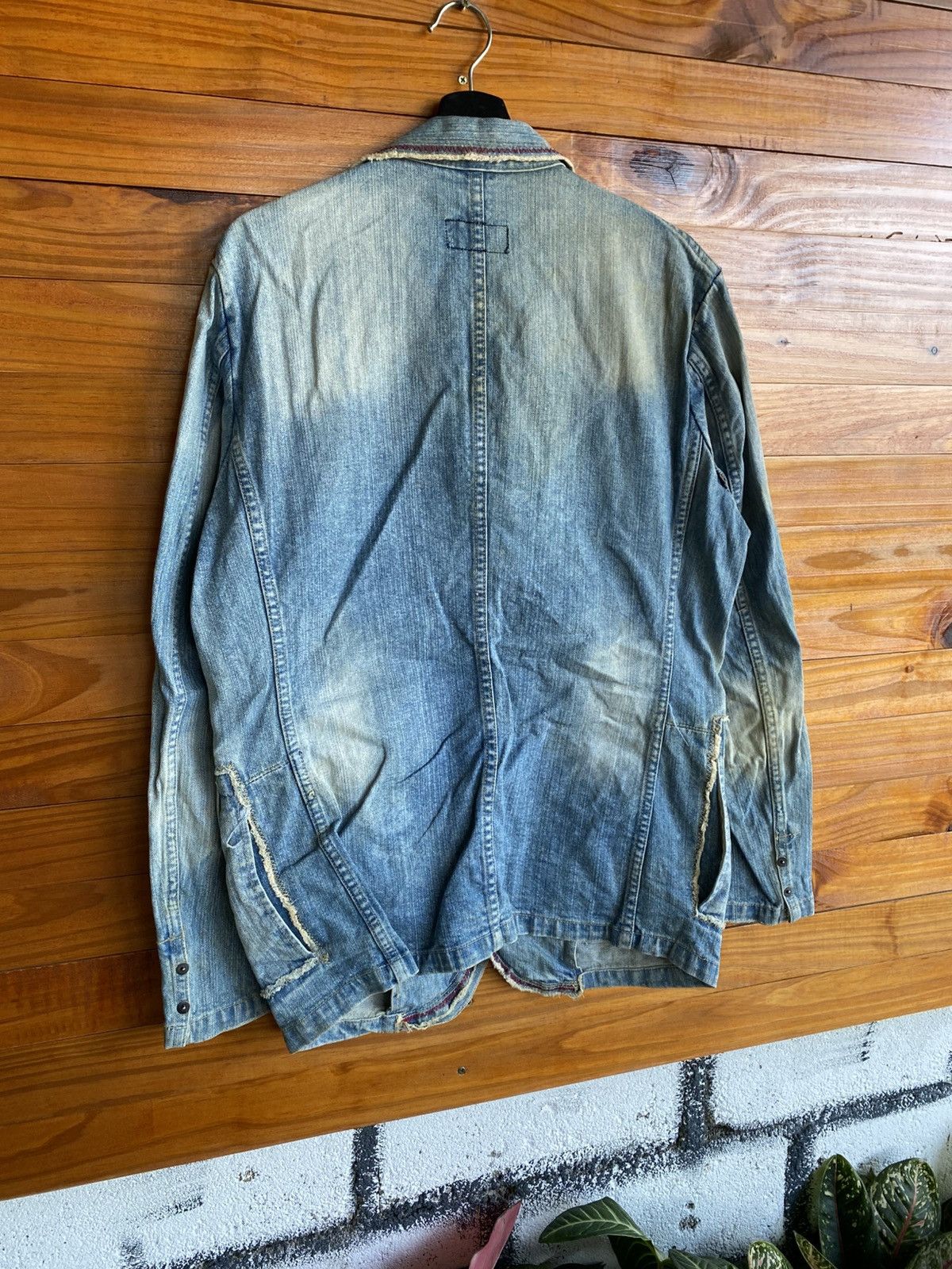 Japanese Brand Point Loma Vintage Denim Blazer Jacket | Distressed Washed Size US M / EU 48-50 / 2 - 10 Thumbnail