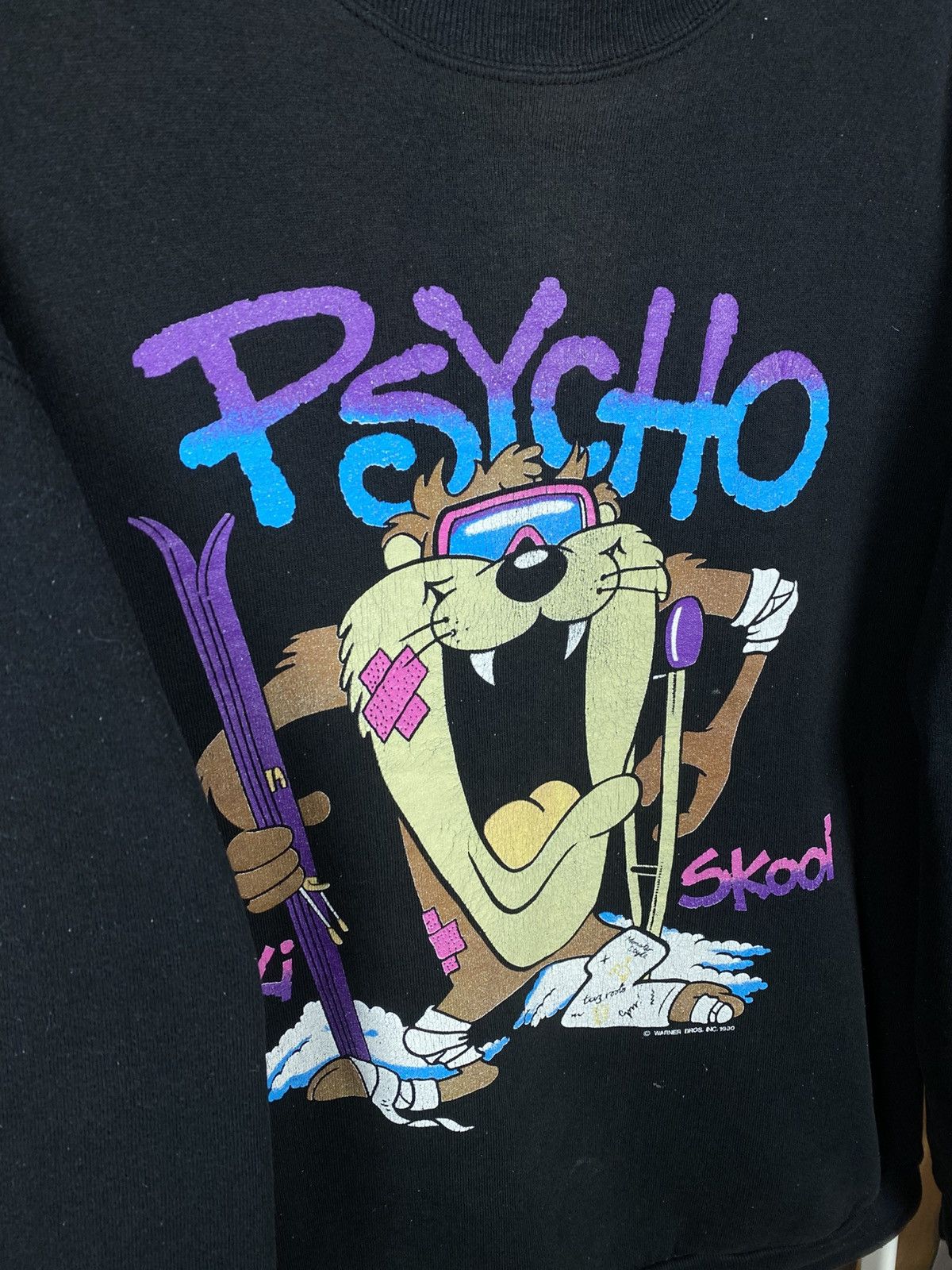 Warner Bros 🏜️Vintage 1990 Sweatshirt Looney Tunes Psycho Ski Skool Taz🏜️ Size US L / EU 52-54 / 3 - 2 Thumbnail