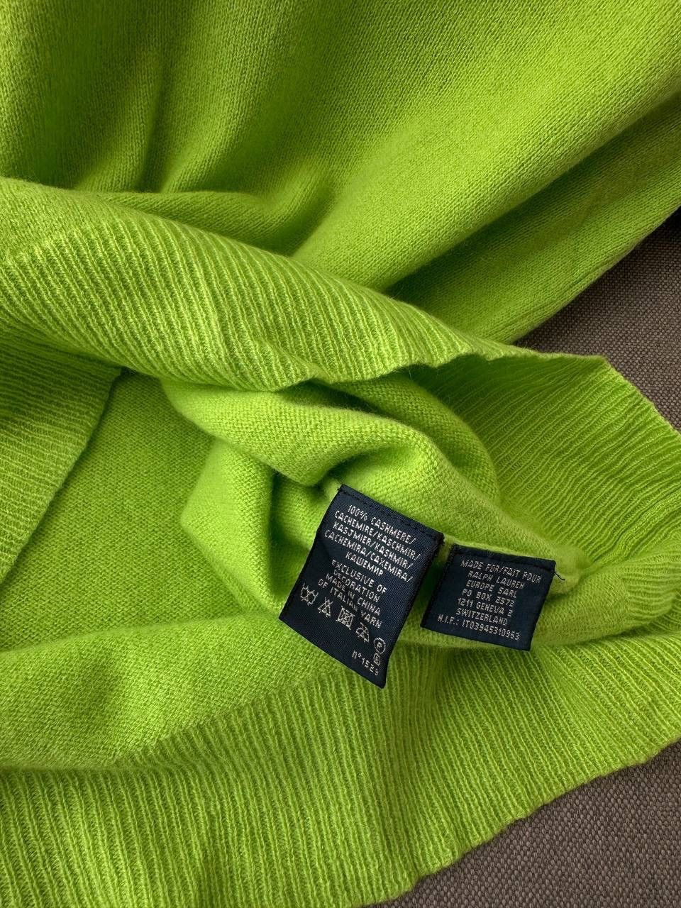 Polo Ralph Lauren × Vintage Vintage Polo Ralph Lauren Cashmere Green Sweater Size S / US 4 / IT 40 - 15 Thumbnail