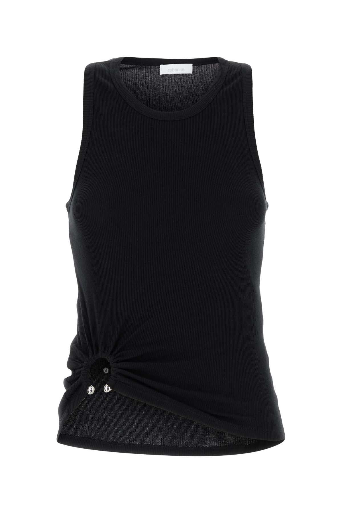 Paco Rabanne Black Stretch Cotton Top Size XS / US 0-2 / IT 36-38 - 1 Thumbnail