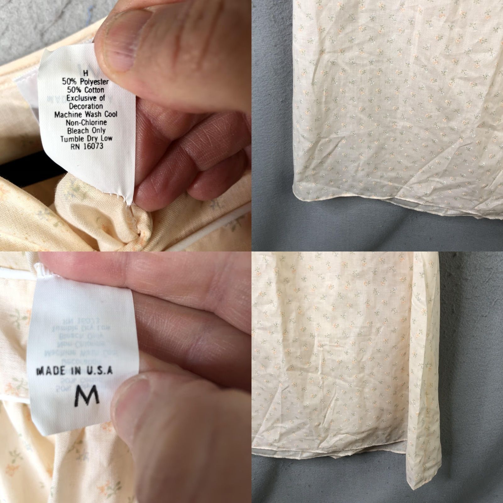 Vintage VINTAGE Tessie Gown Womens M Nightgown Floral 3/4 Sleeve White Cotton Polyester Midi Nightgown Womens Size ONE SIZE - 9 Thumbnail