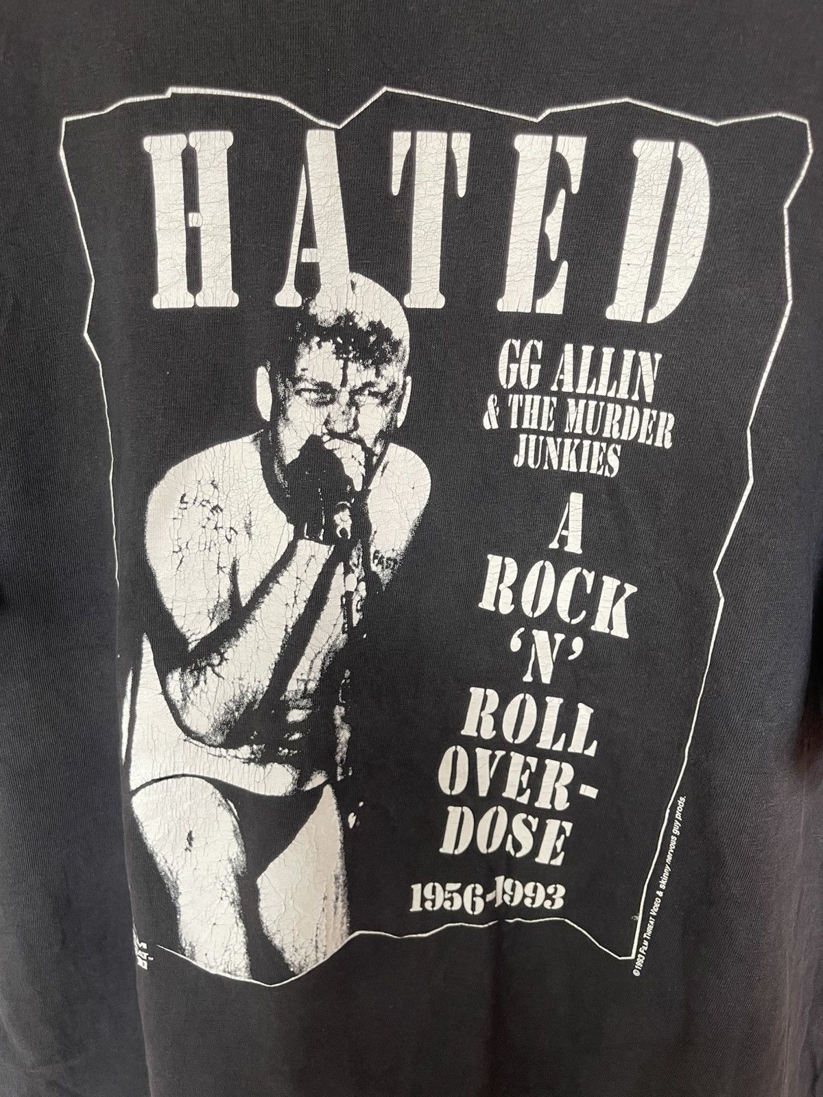 Band Tees Vintage 90's GG Allin & Murder Junkies HATED Sun Faded Tee Size US L / EU 52-54 / 3 - 6 Thumbnail