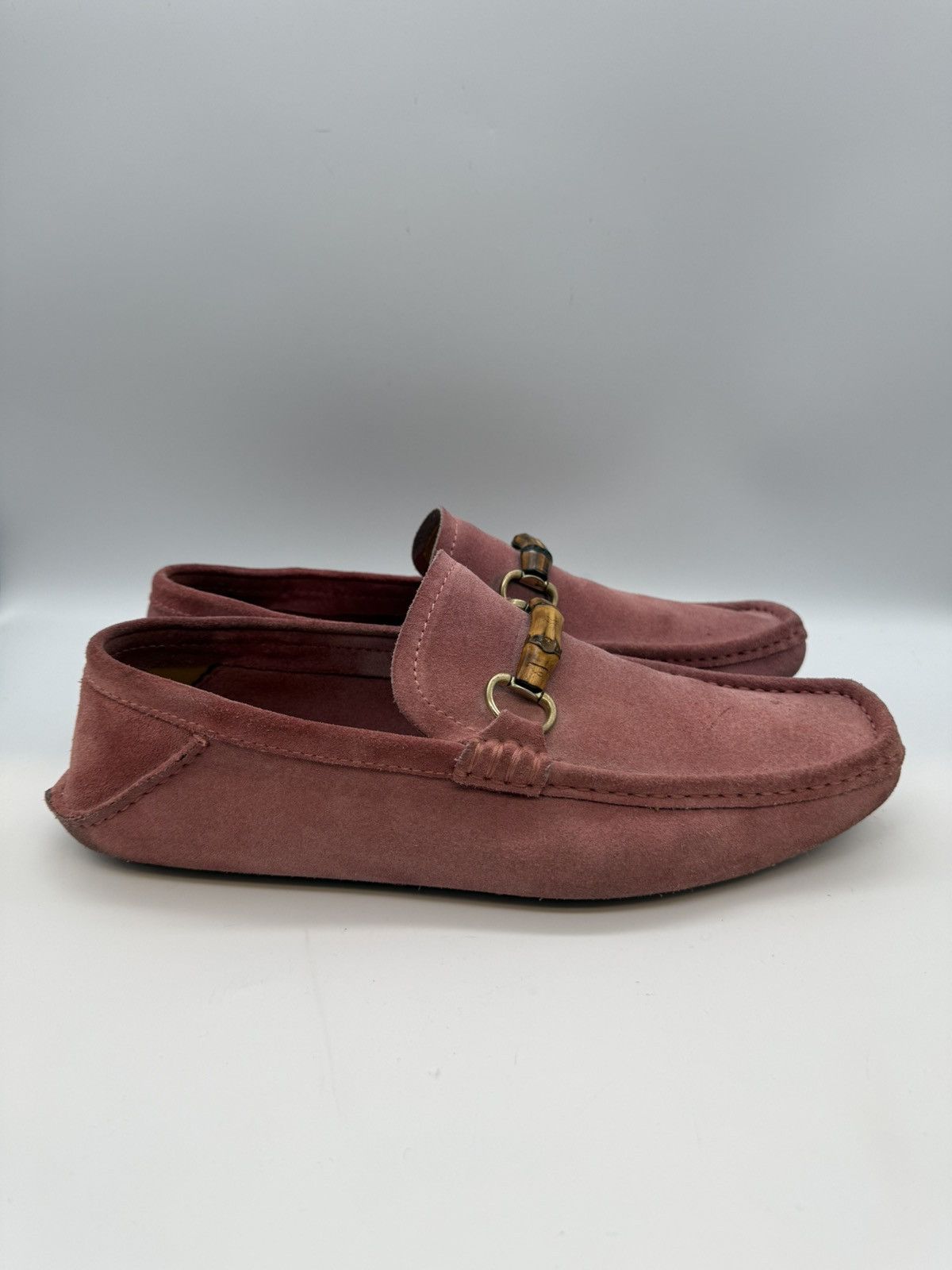Gucci Gucci Bamboo Horsebit Suede Driving Loafers —Dusty Rose Pink Size US 11 / EU 44 - 2 Thumbnail